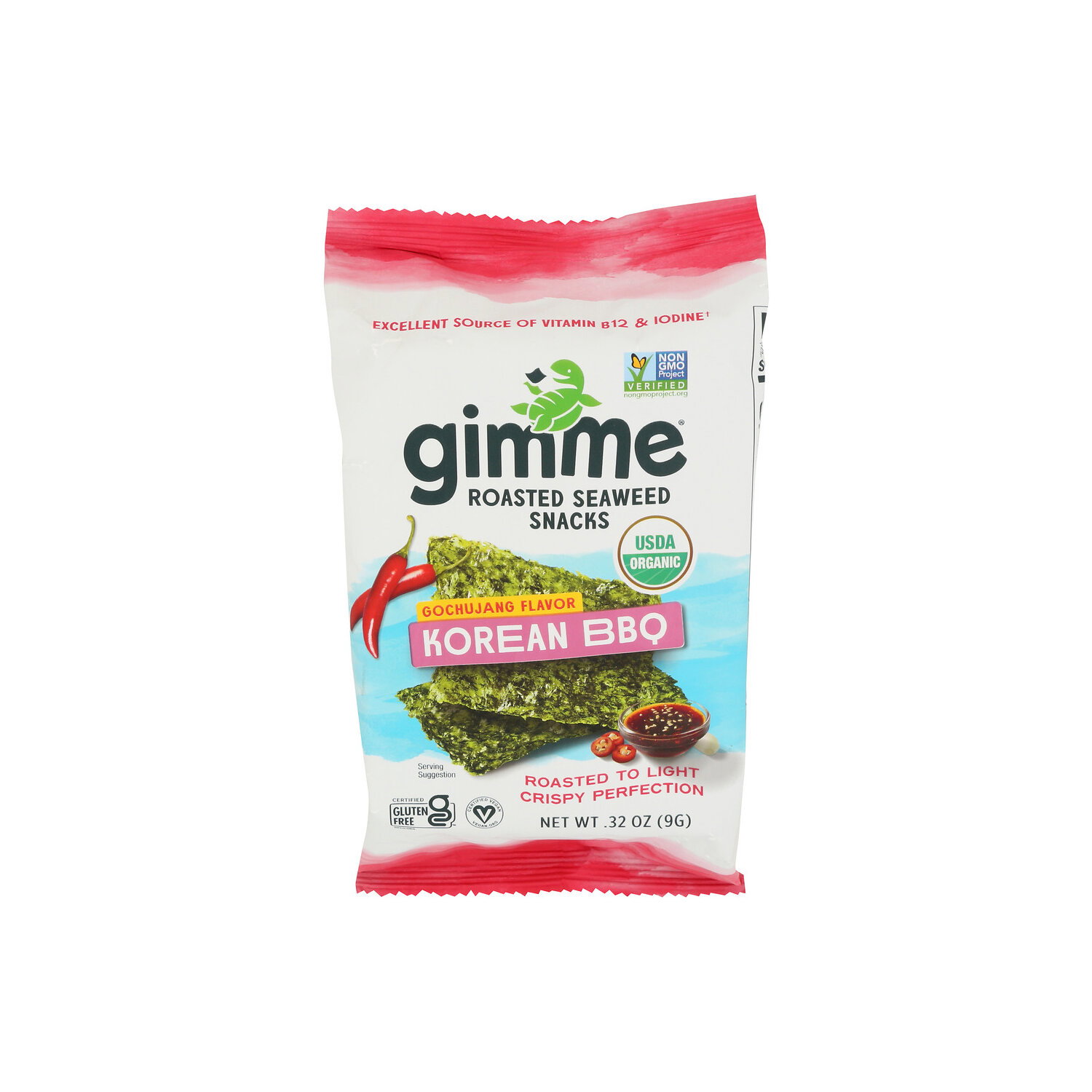 Gimme Organic Seaweed Snack Korean BBQ - 0.32 Ounce Image 1 of 4