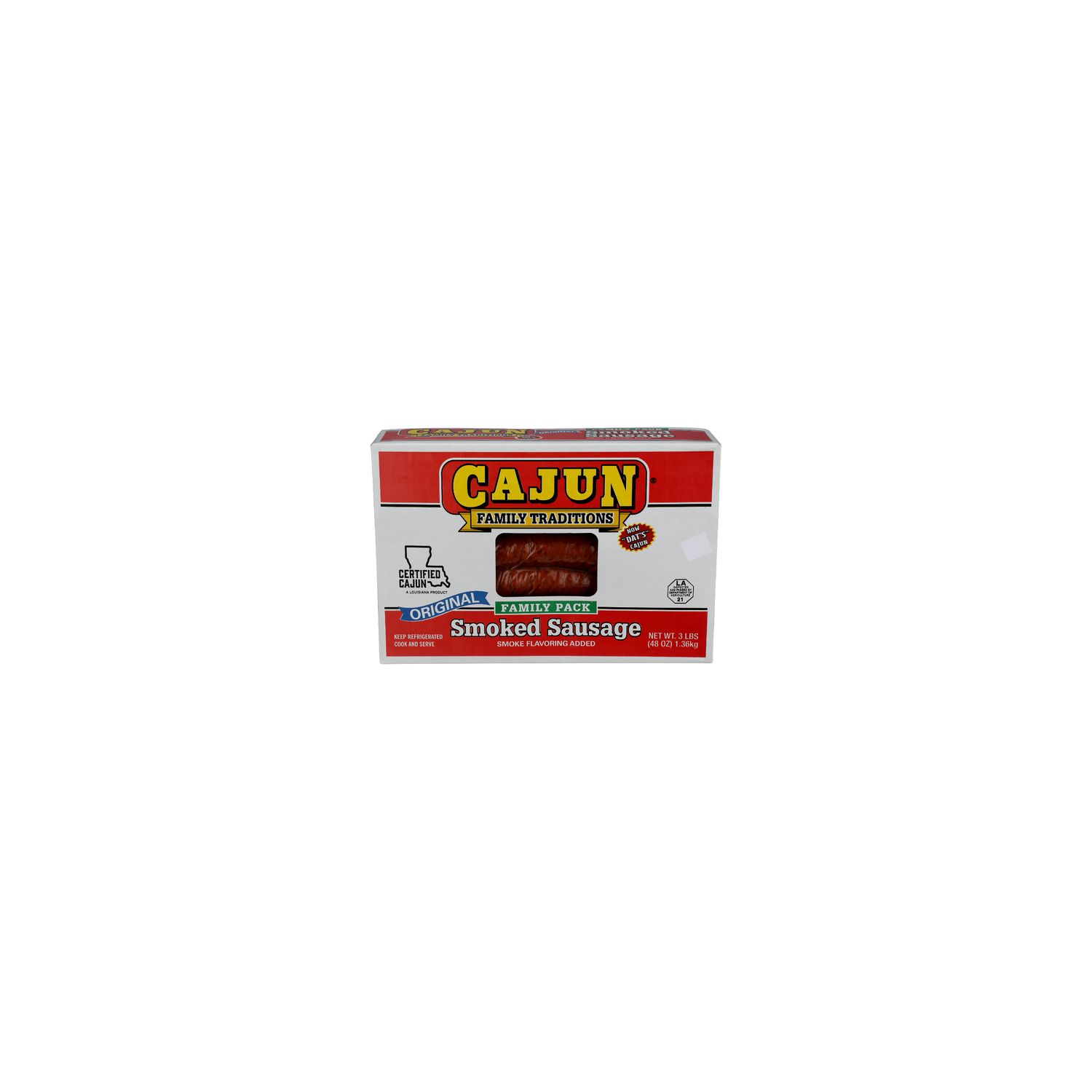Cajun Family Traditions Pack Original Smoked Sausage - 3 Pound Image 1 of 4