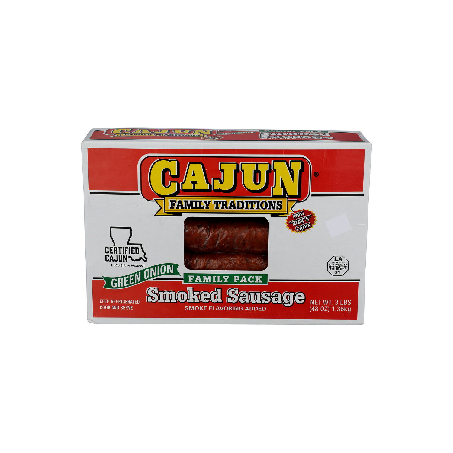 Cajun Family Traditions Pack Green Onion Smoked Sausage - 3 Pound Image 1 of 4
