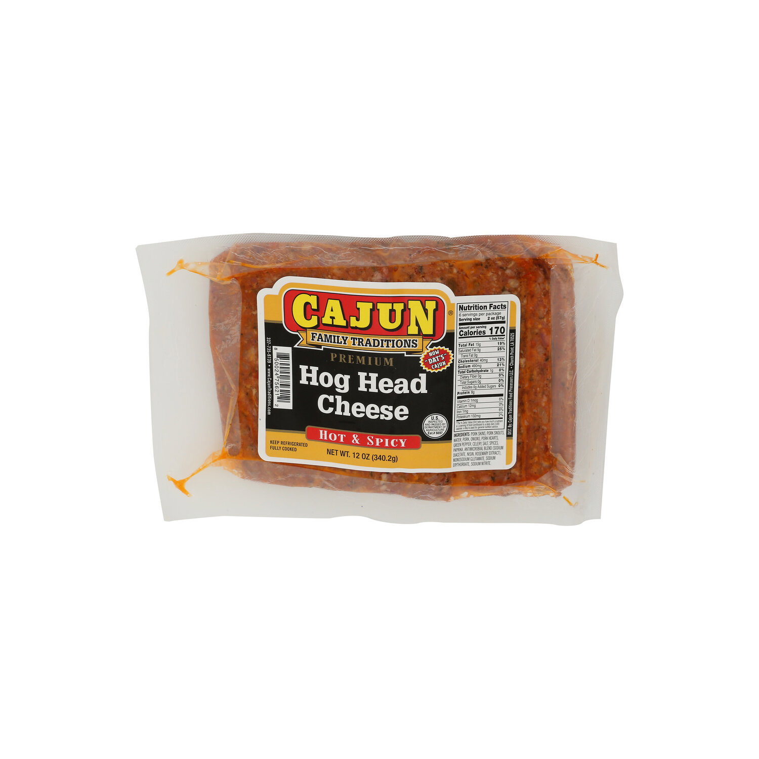 Cajun Family Traditions Hot & Spicy Hog Head Cheese - 12 Ounce Image 1 of 4