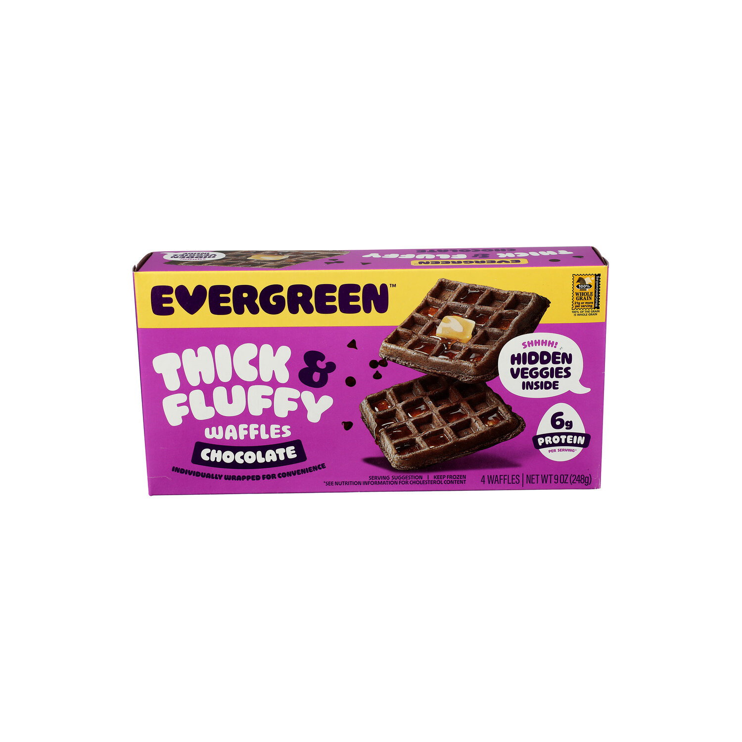 Evergreen Chocolate Thick & Fluffy Waffles - 2.25 Ounce - 4 Count Image 1 of 4