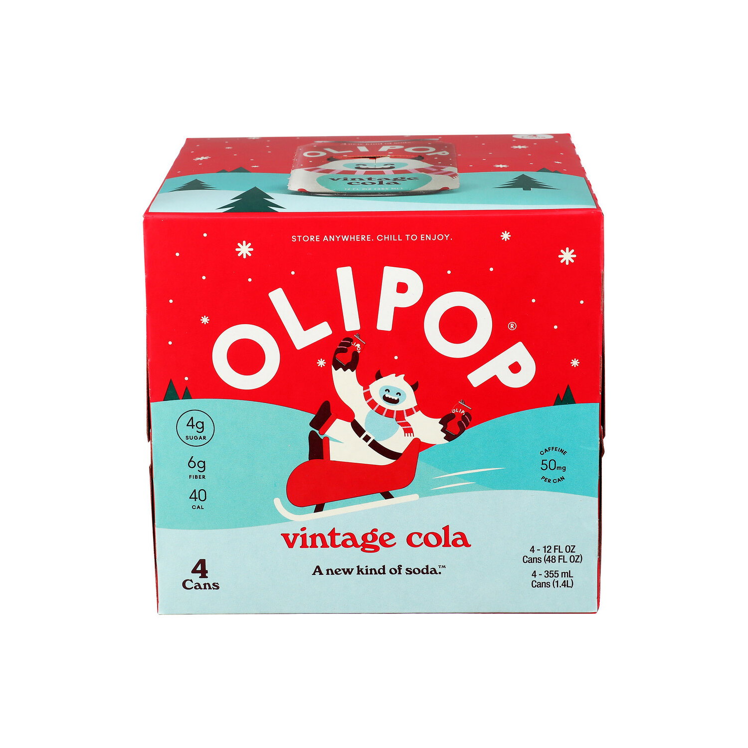 OLIPOP Prebiotic Vintage Cola Soda Pop - 12 Fluid Ounce - 4 Count Image 1 of 3