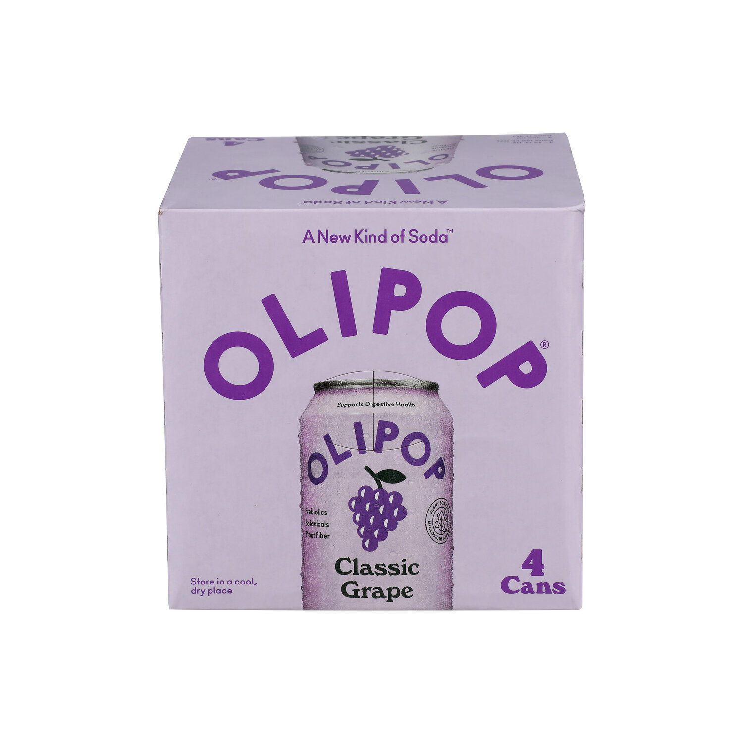 Olipop Prebiotic Soda, Classic Grape, 4PK - 12 Fluid Ounce - 4