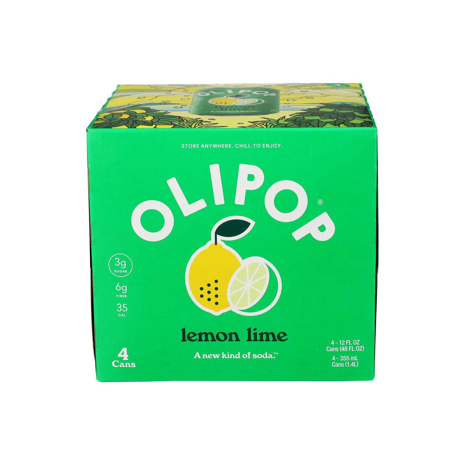 OLIPOP Prebiotic Lemon Lime Soda Pop - 12 Fluid Ounce - 4 Count Image 1 of 3