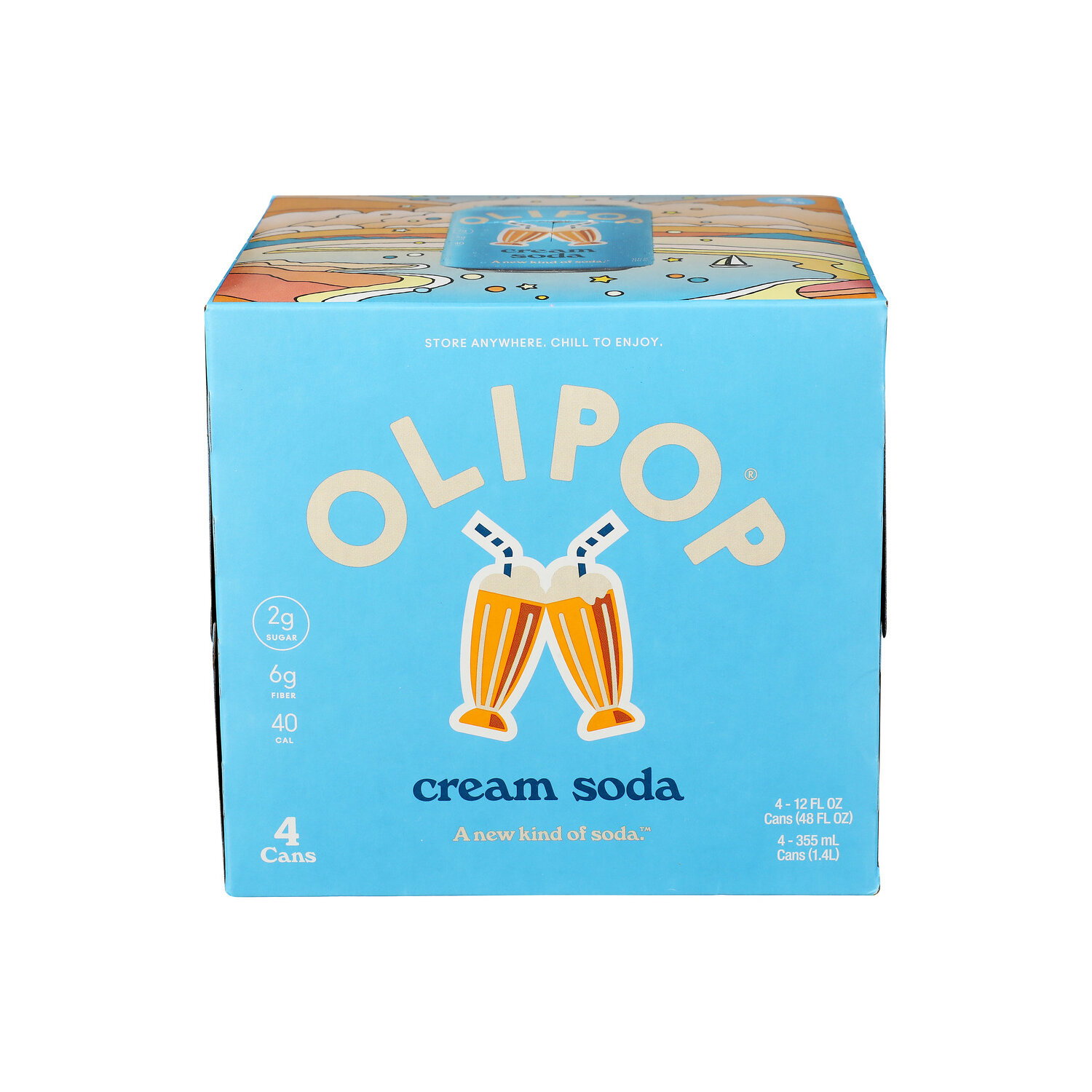 OLIPOP Prebiotic Cream Soda Soda Pop - 12 Fluid Ounce - 4 Count Image 1 of 3