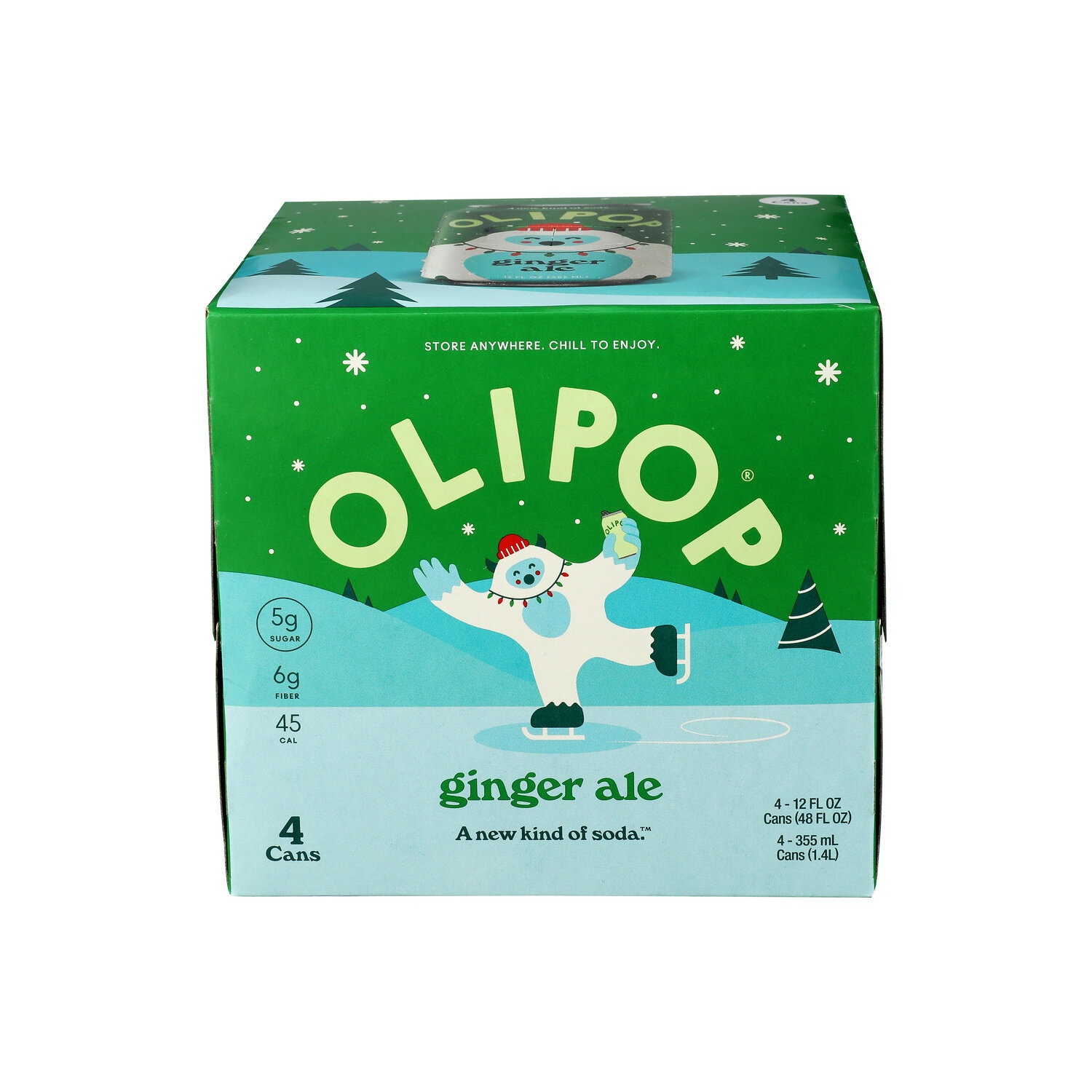 OLIPOP Prebiotic Ginger Ale Soda Pop - 12 Fluid Ounce - 4 Count Image 1 of 3