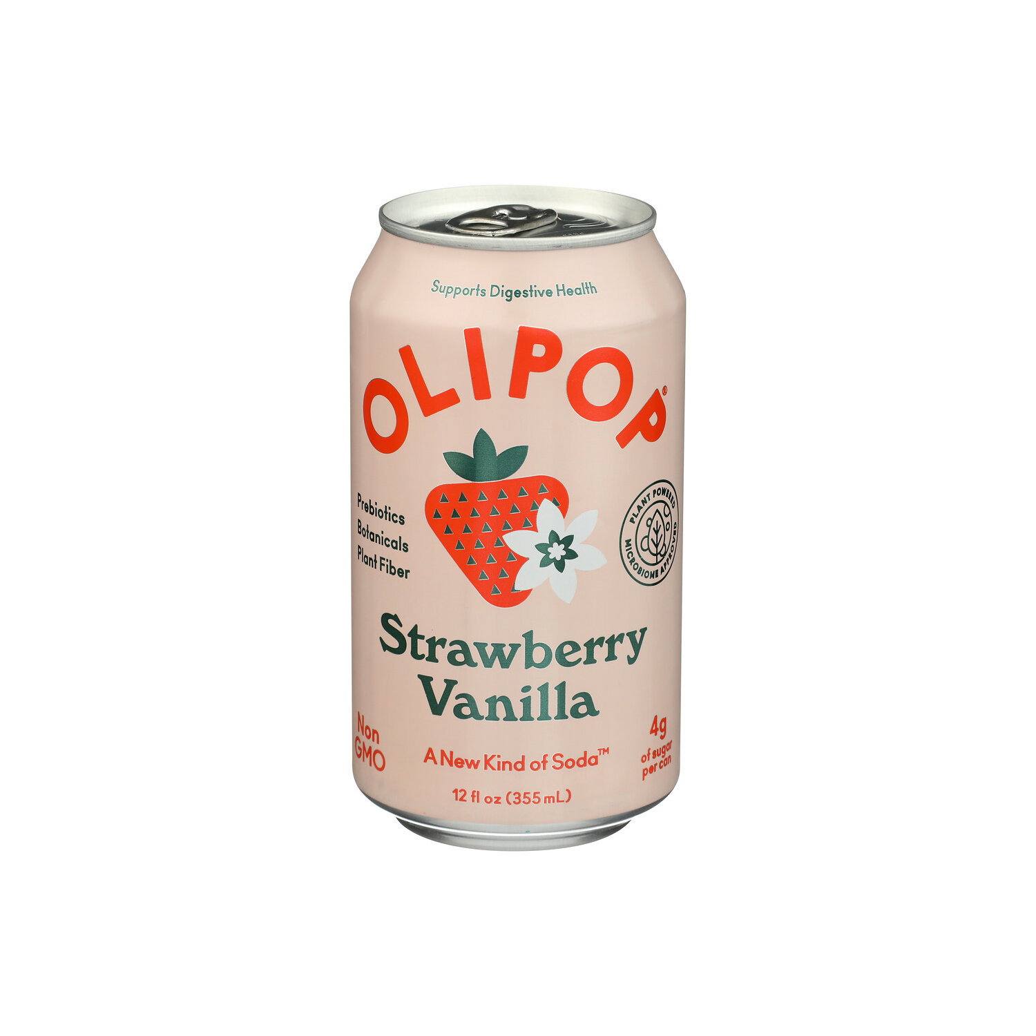 OLIPOP Prebiotic Strawberry Vanilla Soda Pop - 12 Fluid Ounce Image 1 of 4