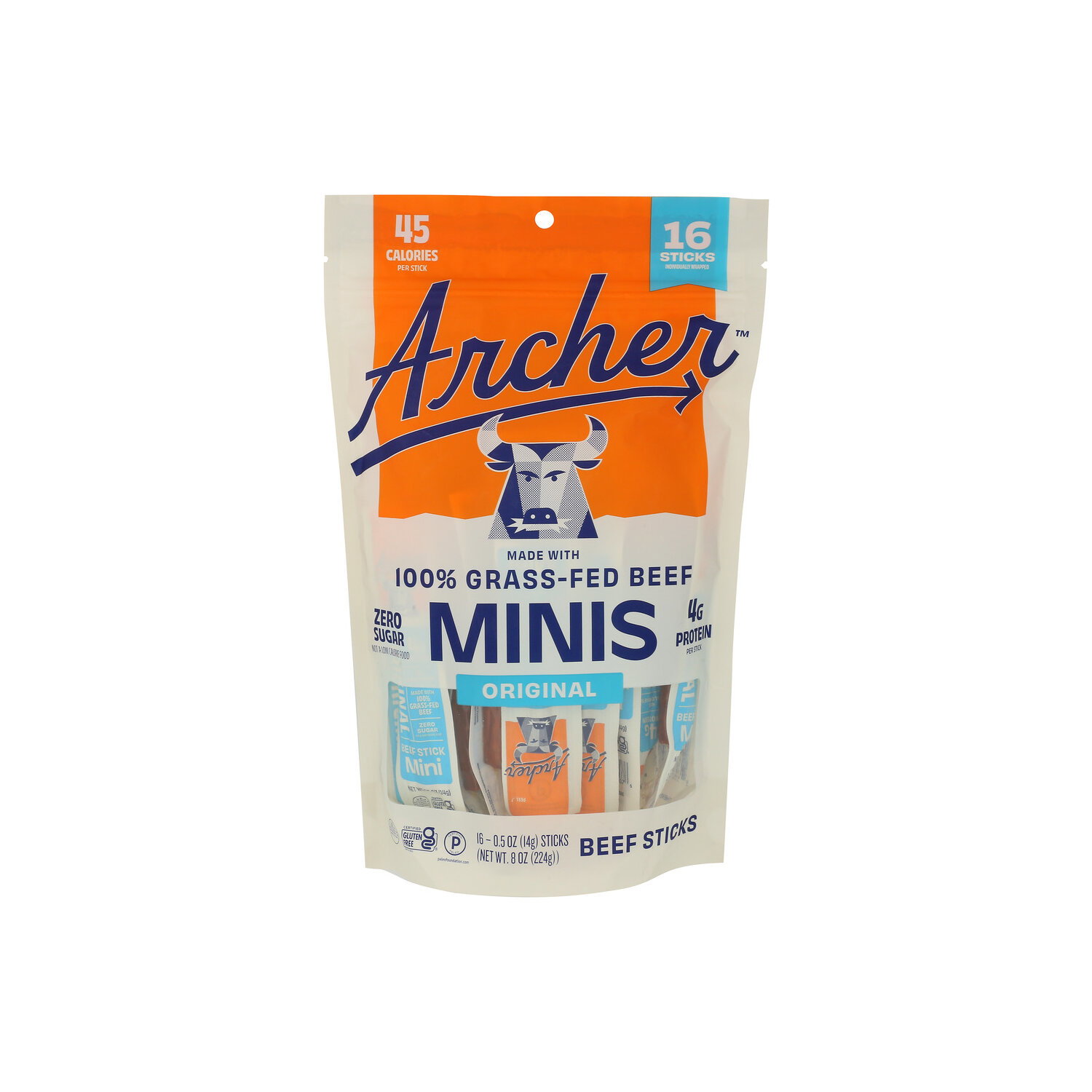 Country Archer Provisions Original Beef Mini Sticks - 0.5 Ounce - 16 Count Image 1 of 3