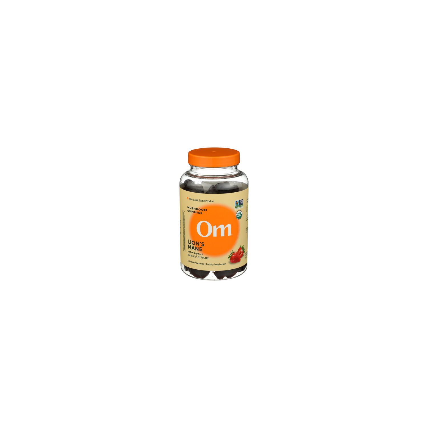 Om Strawberry Flavored Lion's Mane Mushroom Gummies - 60 Count Image 1 of 2