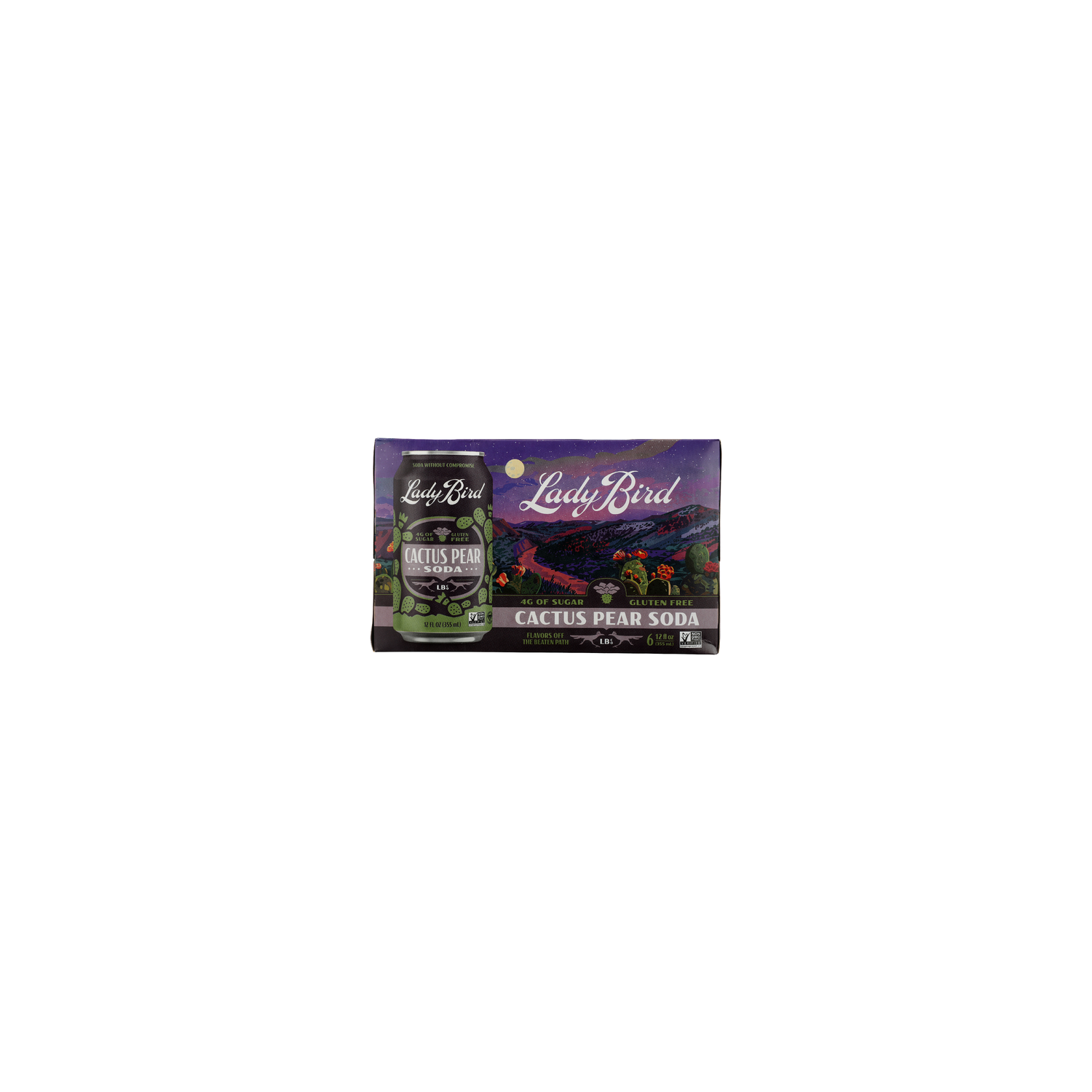 Lady Bird Soda CO. Cactus Pear 6PK - 6 Count Image 1 of 2