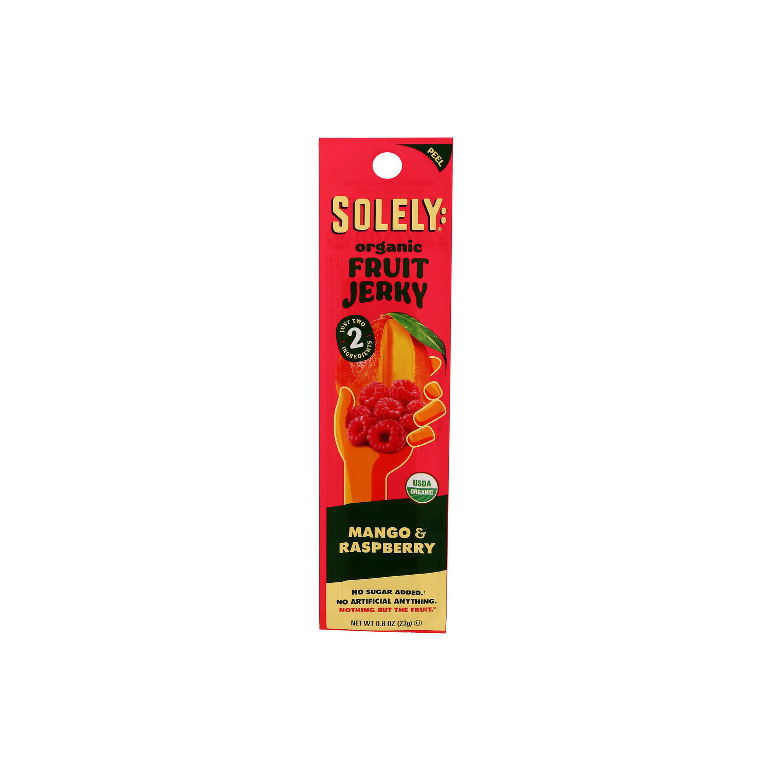 SOLELY Organic Raspberry & Mango Fruit Jerky - 0.8 Ounce Image 1 of 4