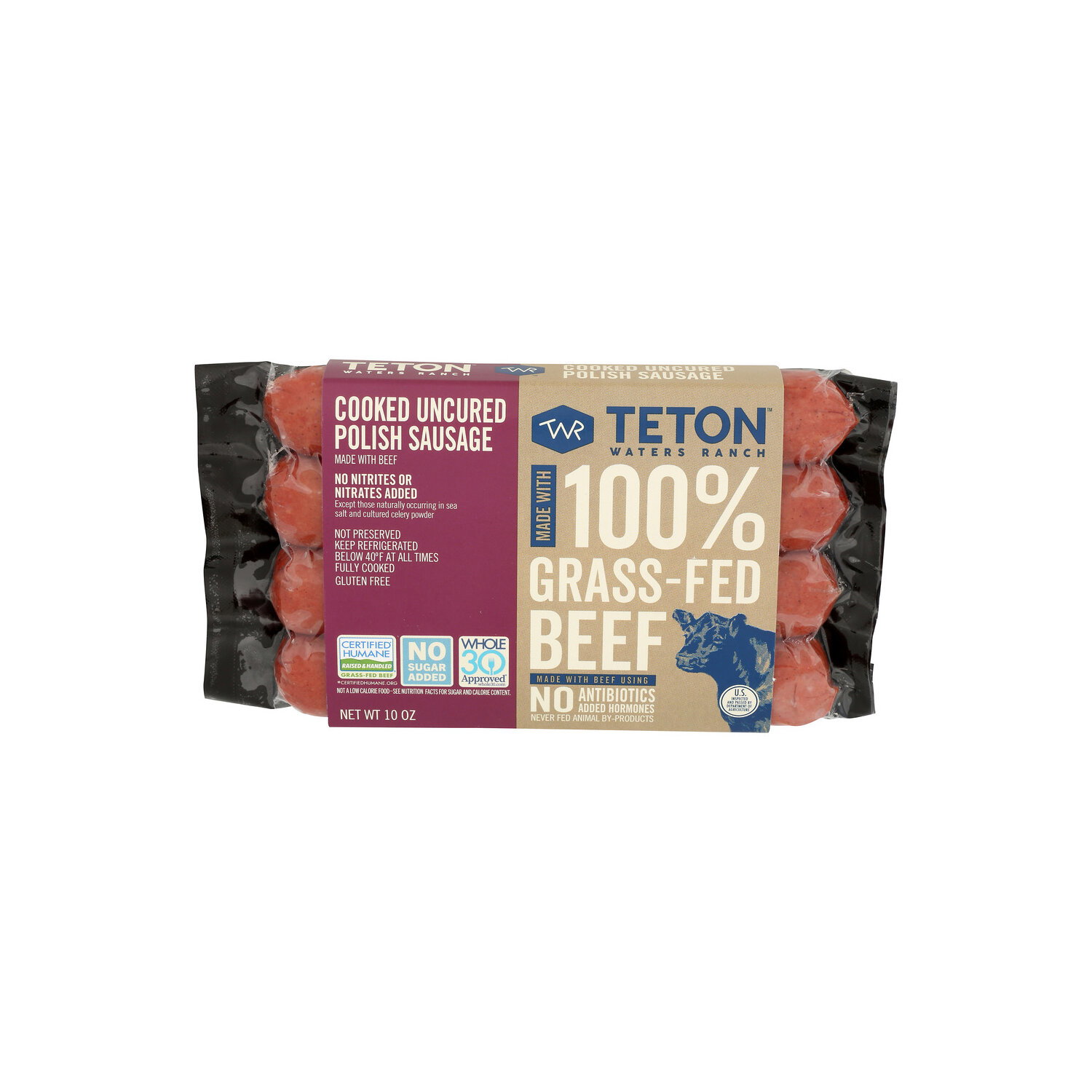 Teton Waters Ranch Cooked Uncured Polish Smoked Sausage - 10 Ounce Image 1 of 4