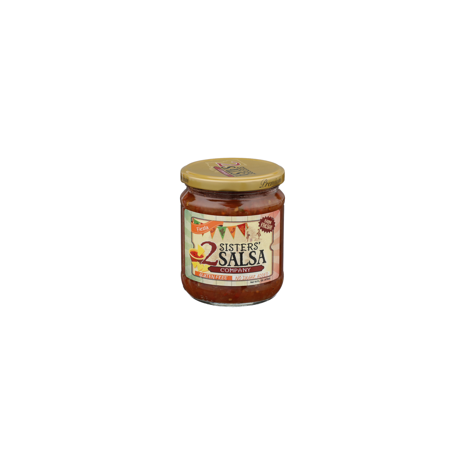2 Sisters' Salsa Company Fiesta No Sugar Added - 16 Fluid Ounce Image 1 of 4