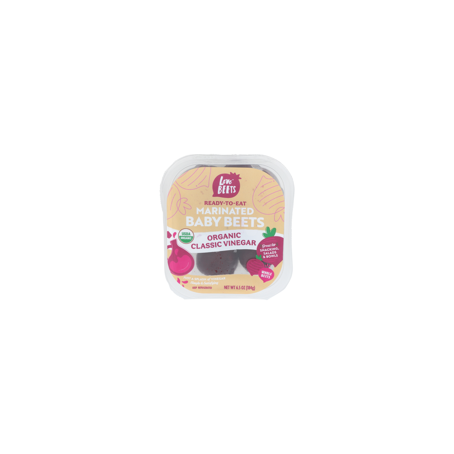 Love Beets Beets, Vinegar Organic Classic Cooked, Marinated Baby Cooked - 6.5 Ounce Image 1 of 4