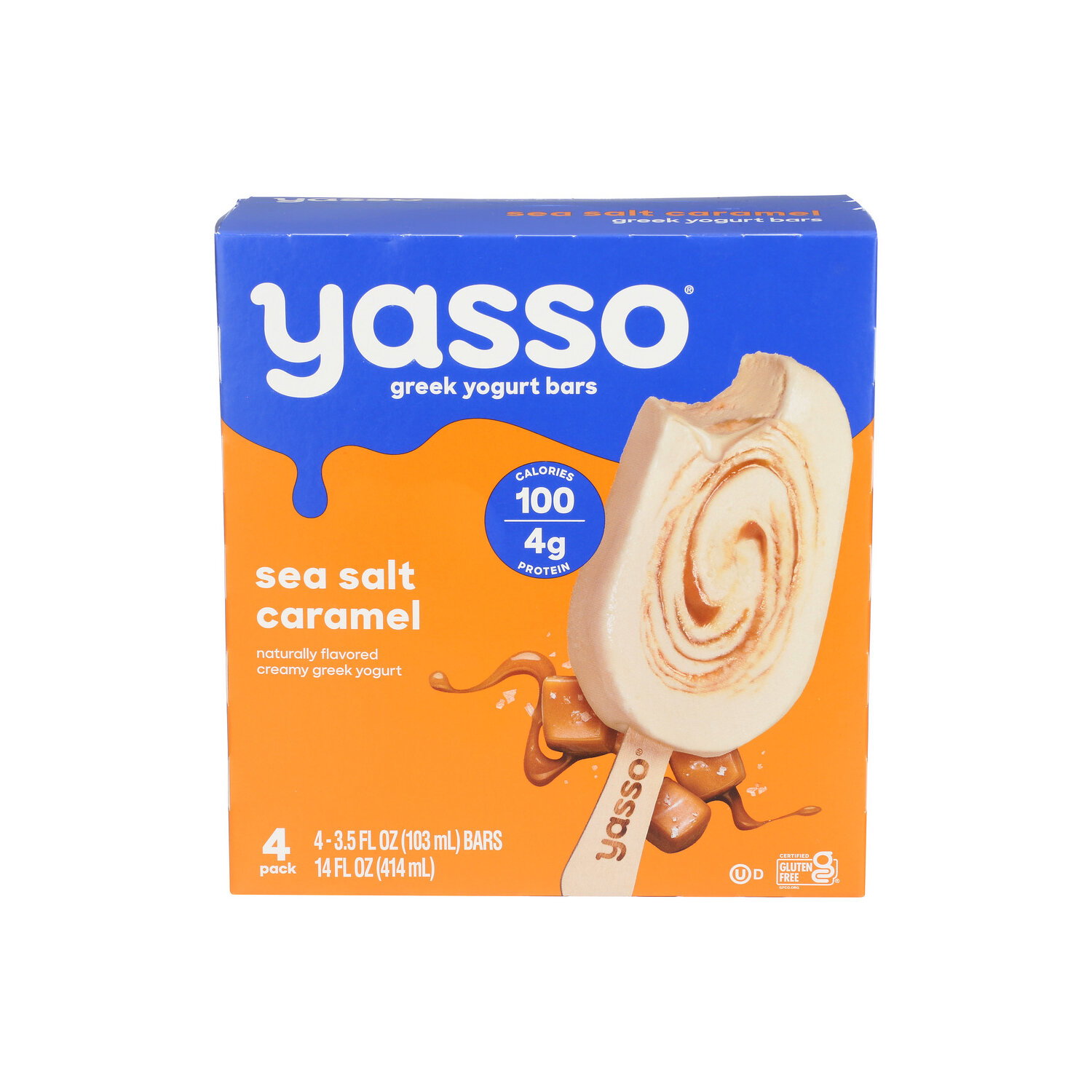 Yasso Sea Salt Caramel Bars Frozen Greek Yogurt, Bars, 4 Pack - 3.5 Fluid Ounce - 4 Count Image 1 of 4