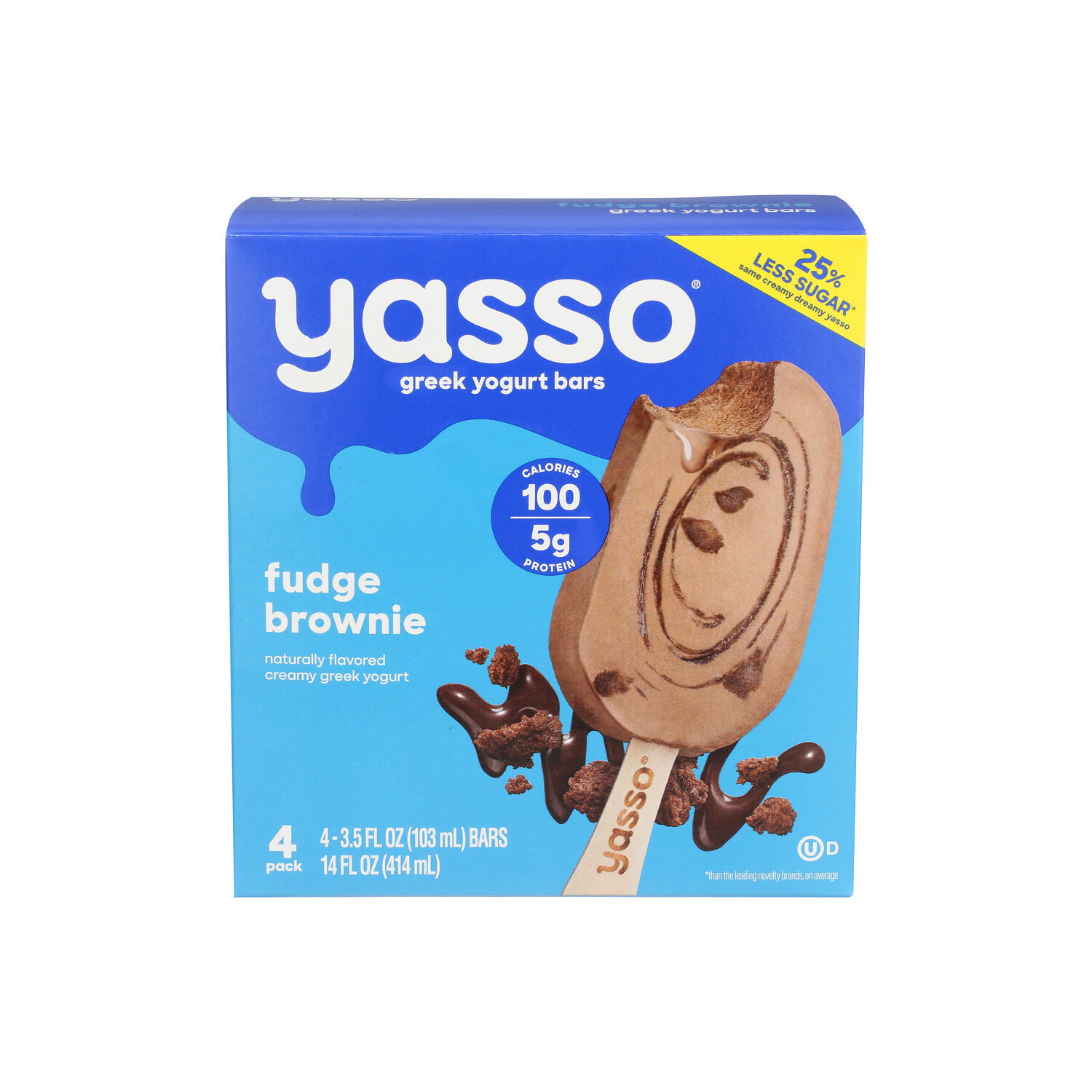 Yasso Fudge Brownie Bars Frozen Greek Yogurt, Bars, 4 Pack - 3.5 Fluid Ounce - 4 Count Image 1 of 4