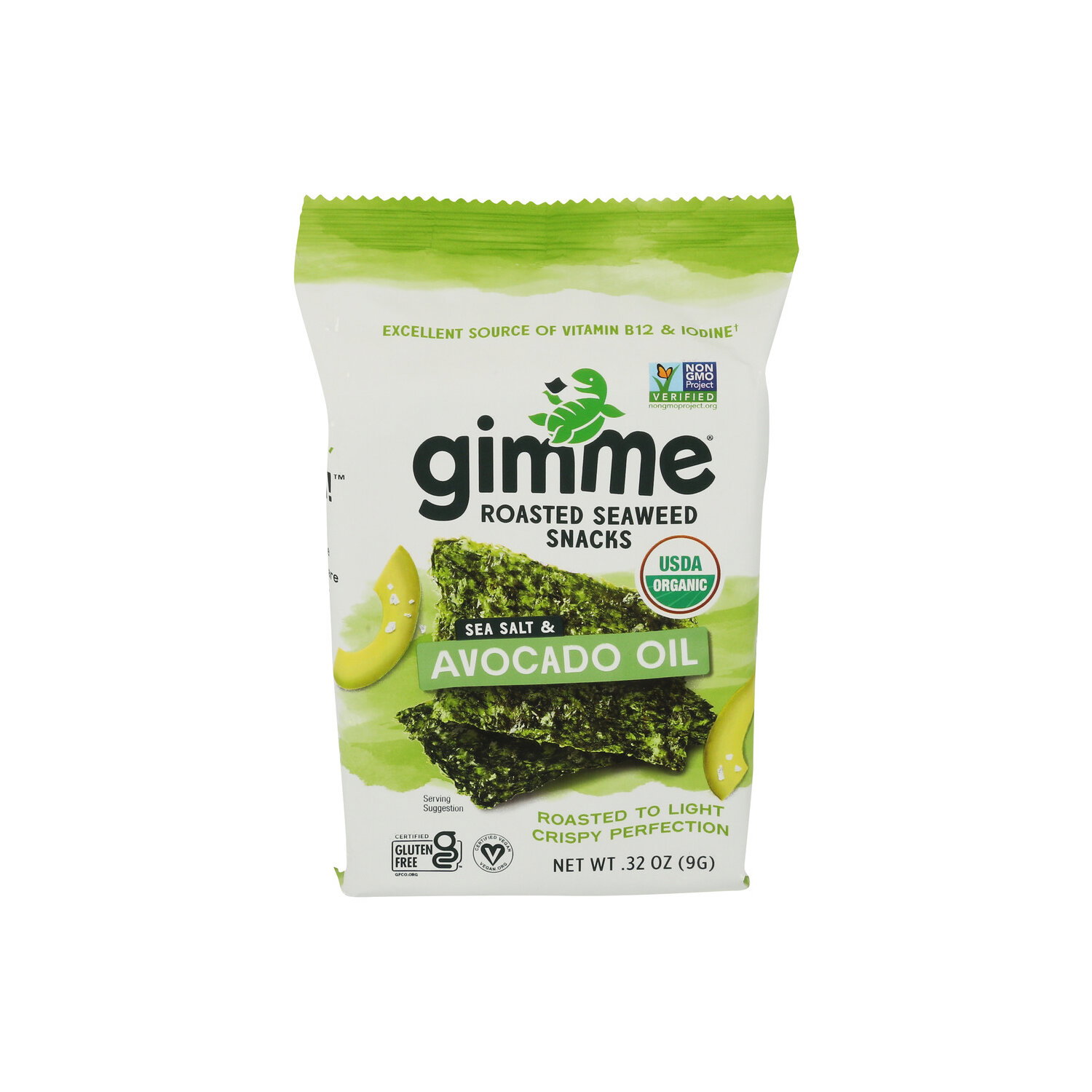 Gimme Organic Sea Salt & Avocado Oil Roasted Seaweed Snacks - 0.32 Ounce Image 1 of 4