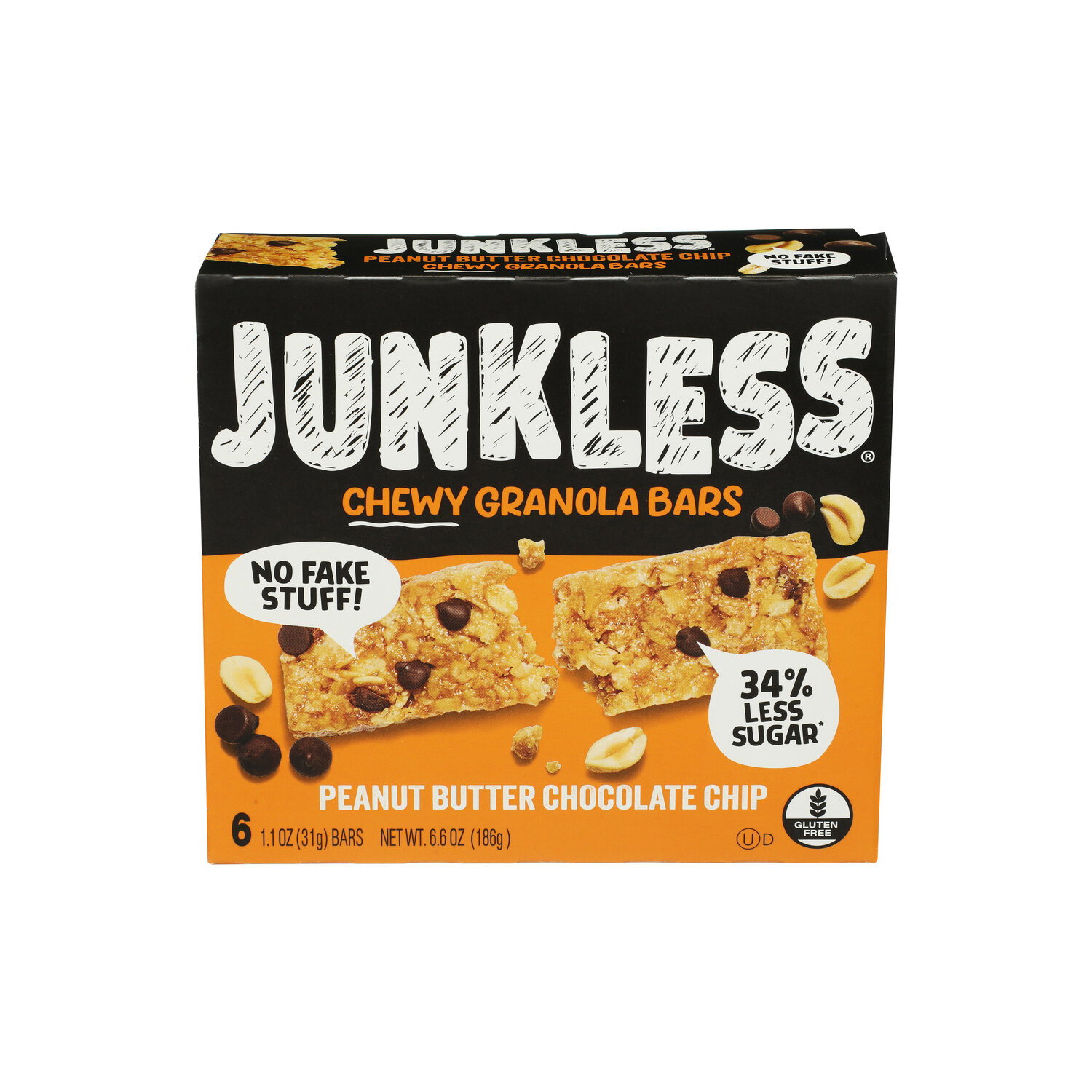 GARA バムフラップ 八咫烏 Junkless Peanut Butter Chocolate Chip Chewy Granola Bar - 1.1