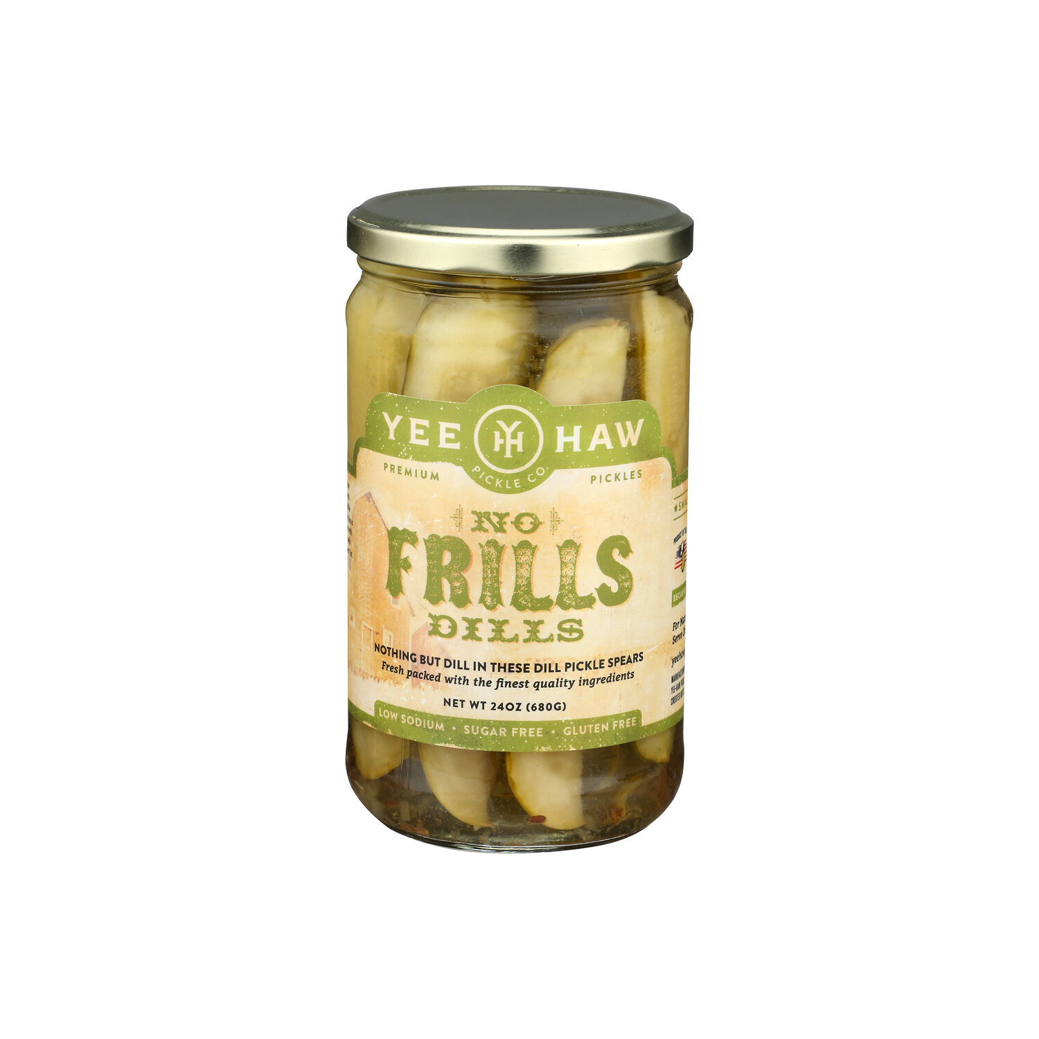 Yee Haw Pickle Co. No Frills Dills Pickle Spears - 24 Ounce Image 1 of 4