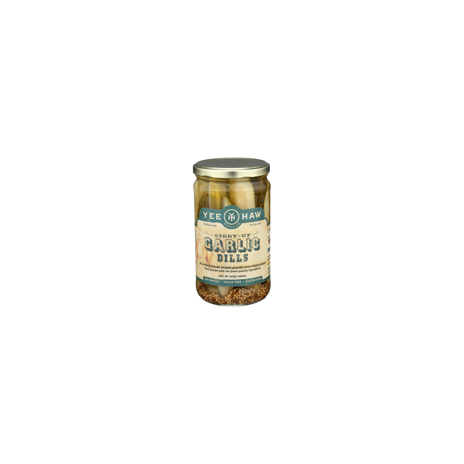 Yee Haw Pickle Co. Giddy-up Garlic Dills Pickle Spears - 24 Ounce Image 1 of 4