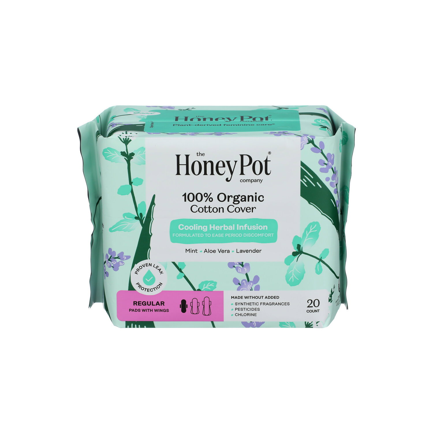 The Honey Pot Company Regular Organic Top Sheet Herbal Menstrual Pads - 20 Count Image 1 of 3