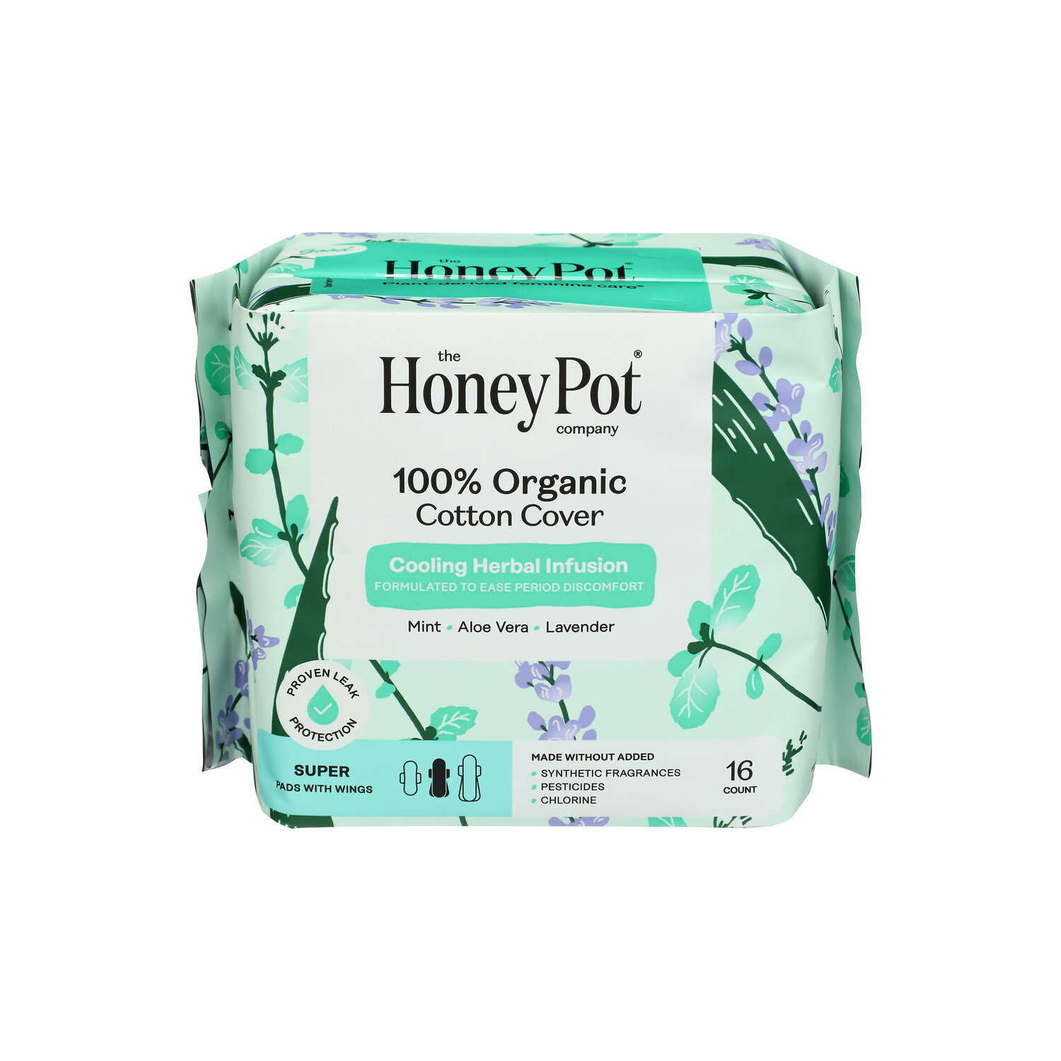 The Honey Pot Company Super Organic Top Sheet Herbal Menstrual Pads - 16 Count Image 1 of 3