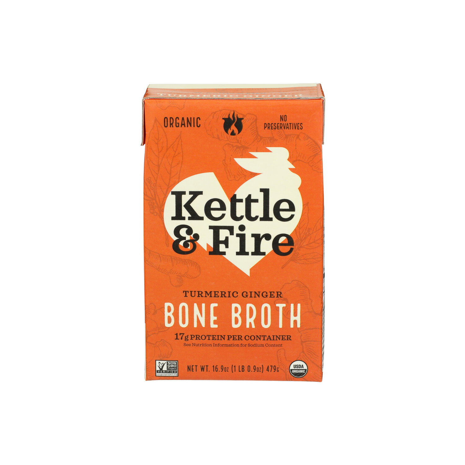 KETTLE & FIRE Bone Broth Turmeric Ginger Chicken - 16.9 Ounce Image 1 of 4