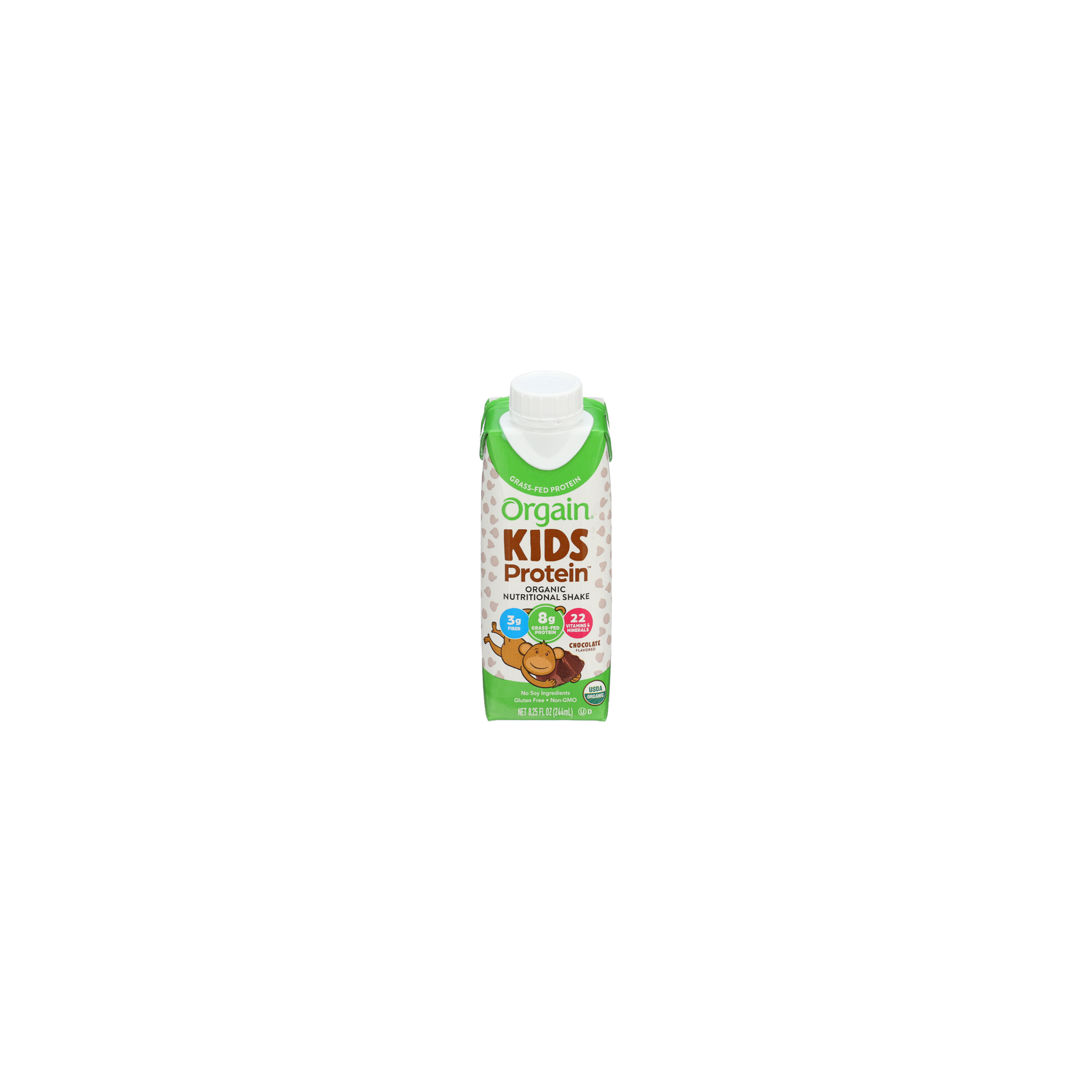 Orgain Chocolate Liquid Kids Protein Nutritional Shake - 8.25 Fluid Ounce Image 1 of 4