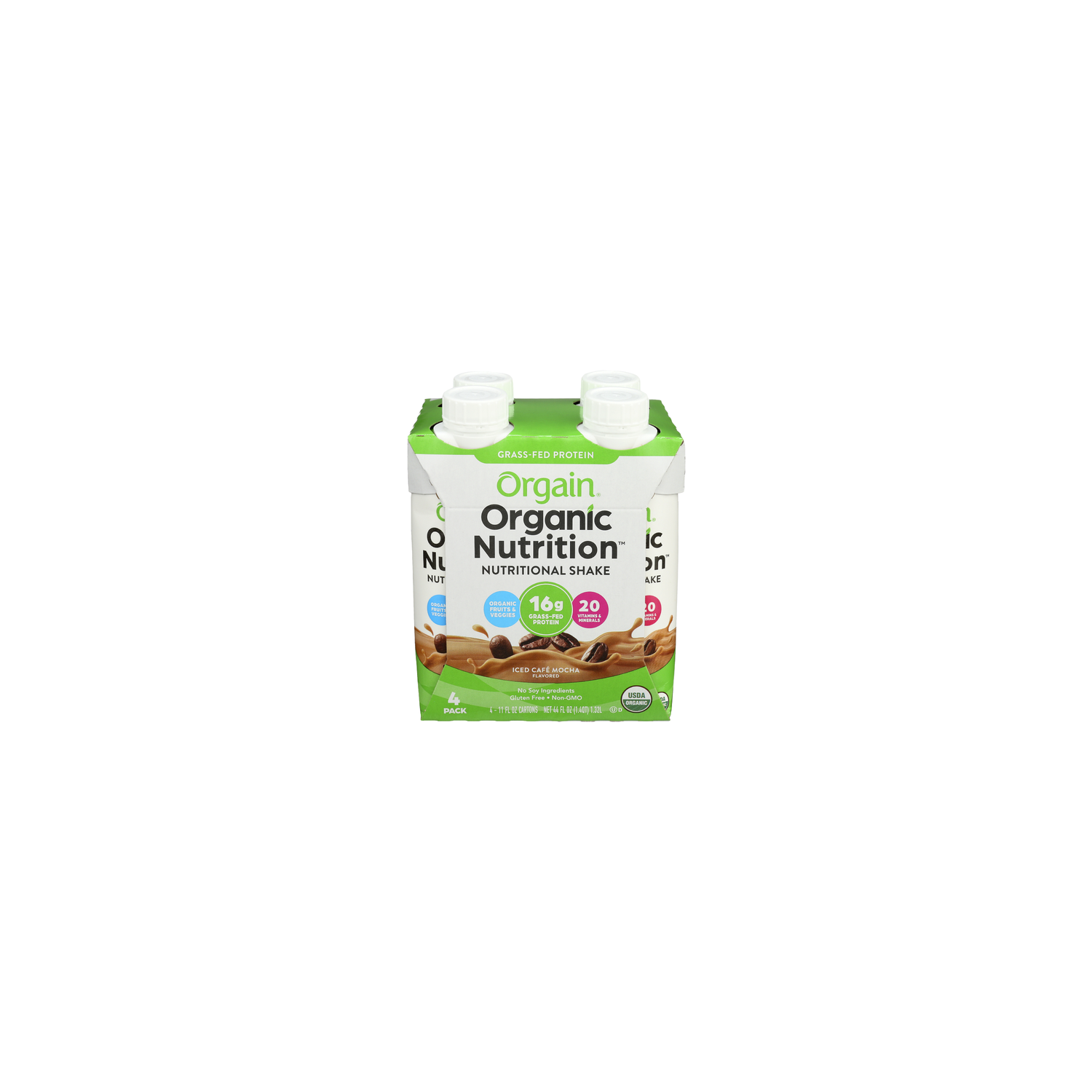 Orgain Organic Nutrition Shake Iced Café Mocha 3 X 4-Pack - 11 Fluid Ounce - 4 Count Image 1 of 3