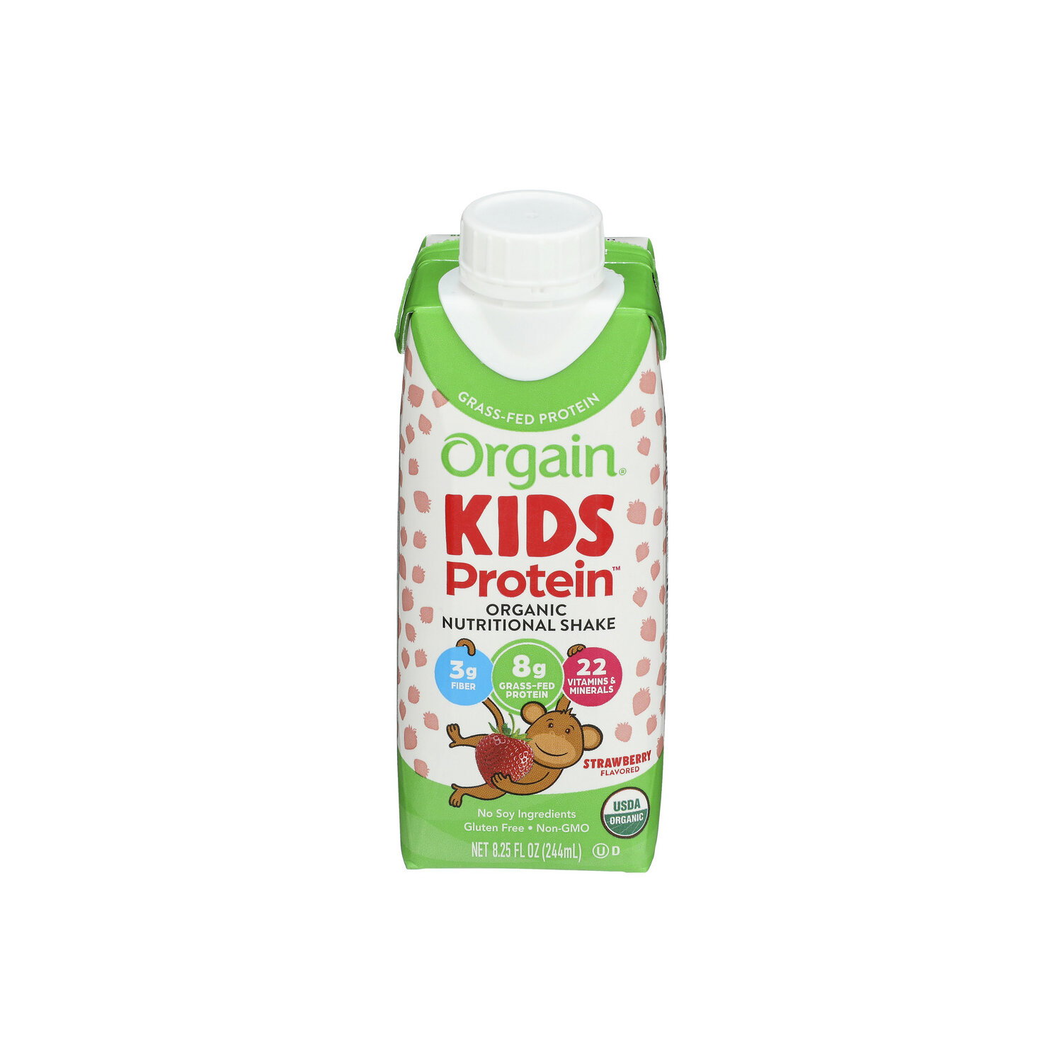 Orgain Kids Organic Strawberry Nutritional Shake - 8.25 Fluid Ounce Image 1 of 4