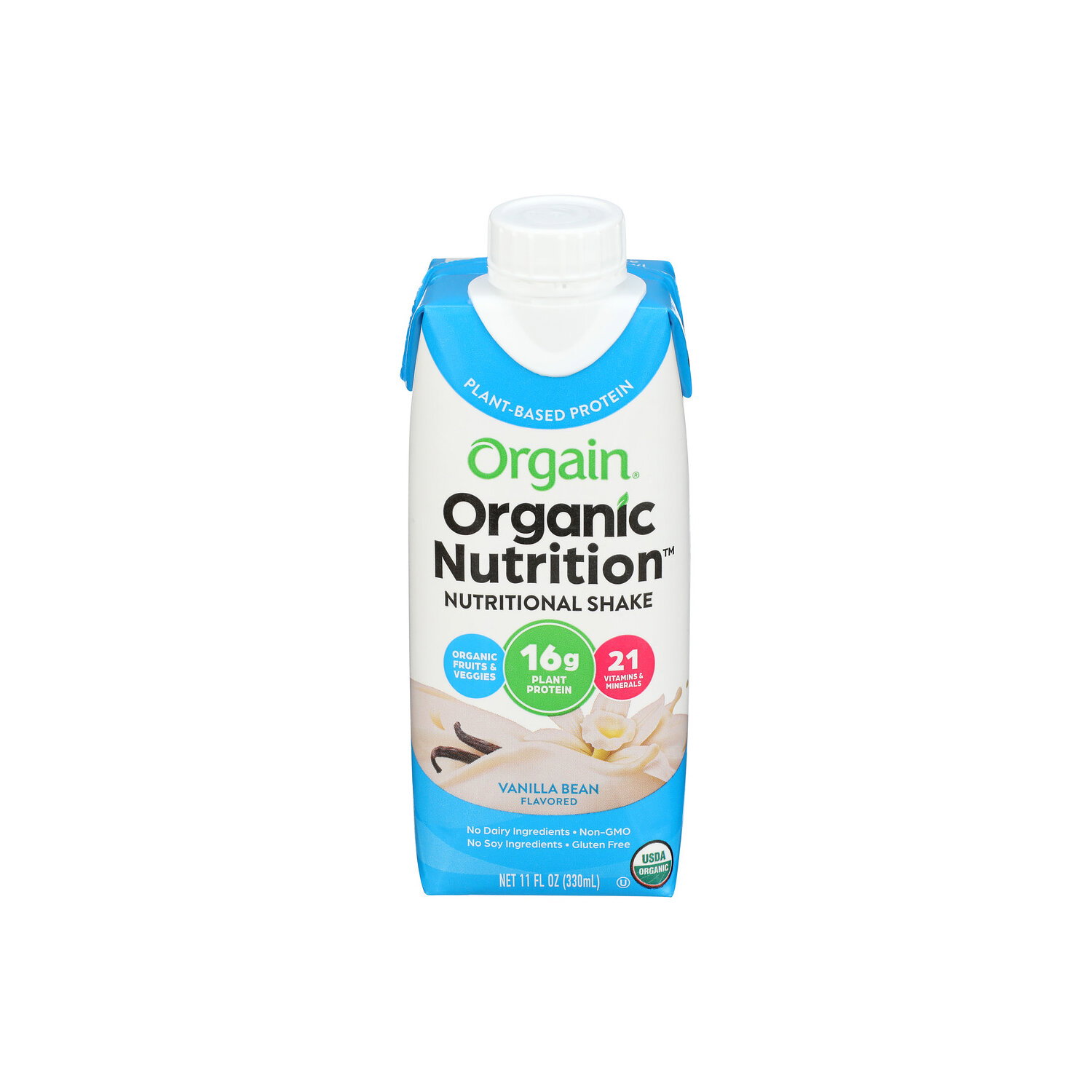 Orgain Organic Vanilla Bean Nutritional Shake - 11 Fluid Ounce Image 1 of 4