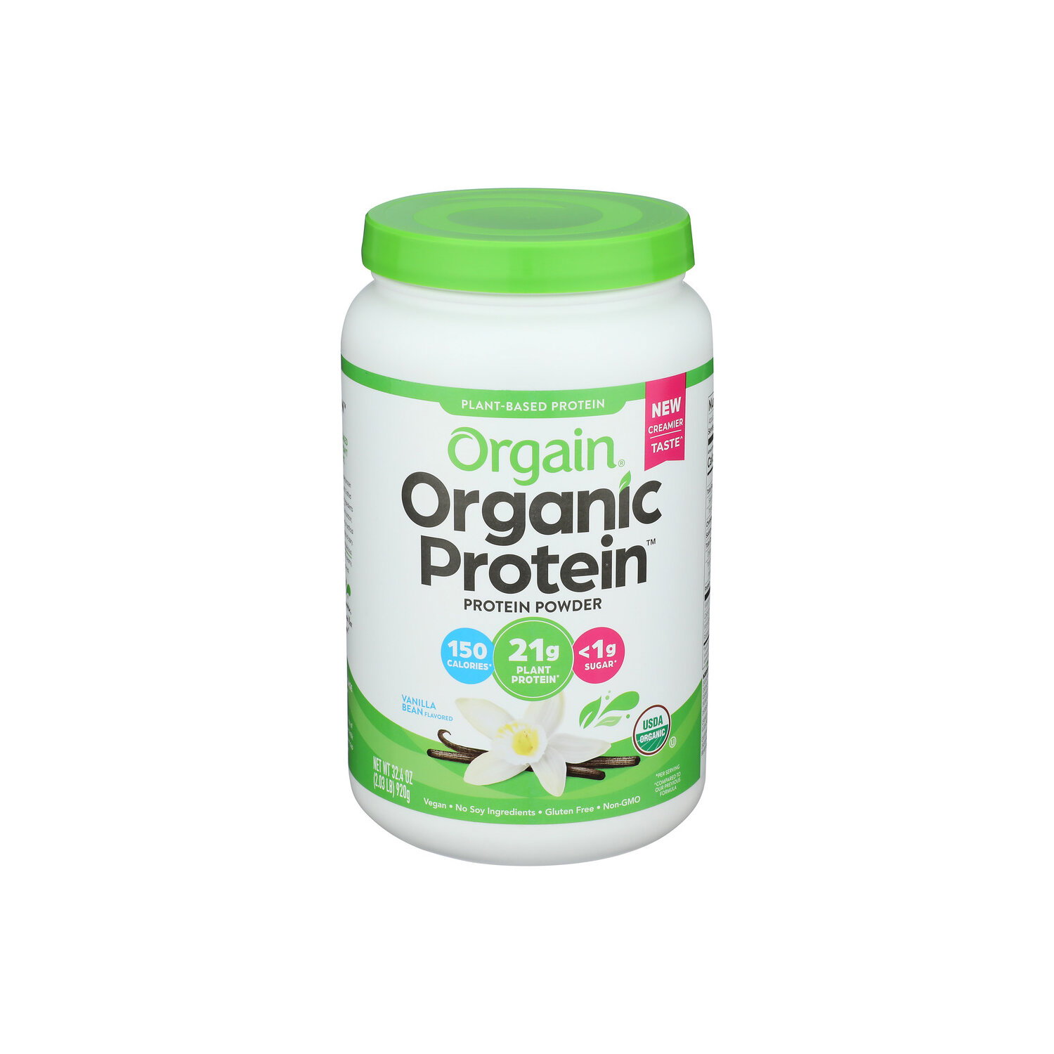 Orgain Vanilla Powder Organic Protein Plant Based Sweet Bean - 32.4 Ounce Image 1 of 4