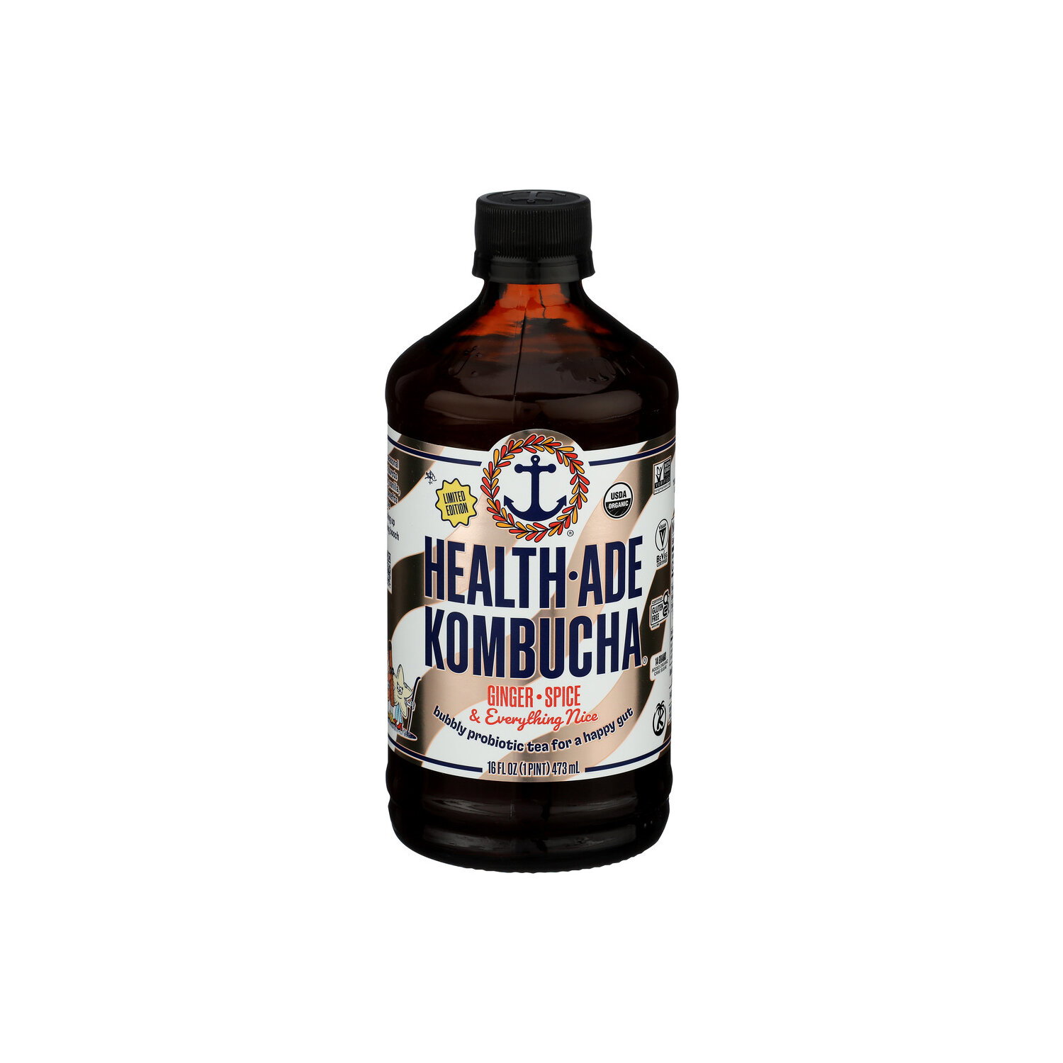 Healthade Holiday Cheers Kombucha Raspberry Lime - 16 Fluid Ounce Image 1 of 4