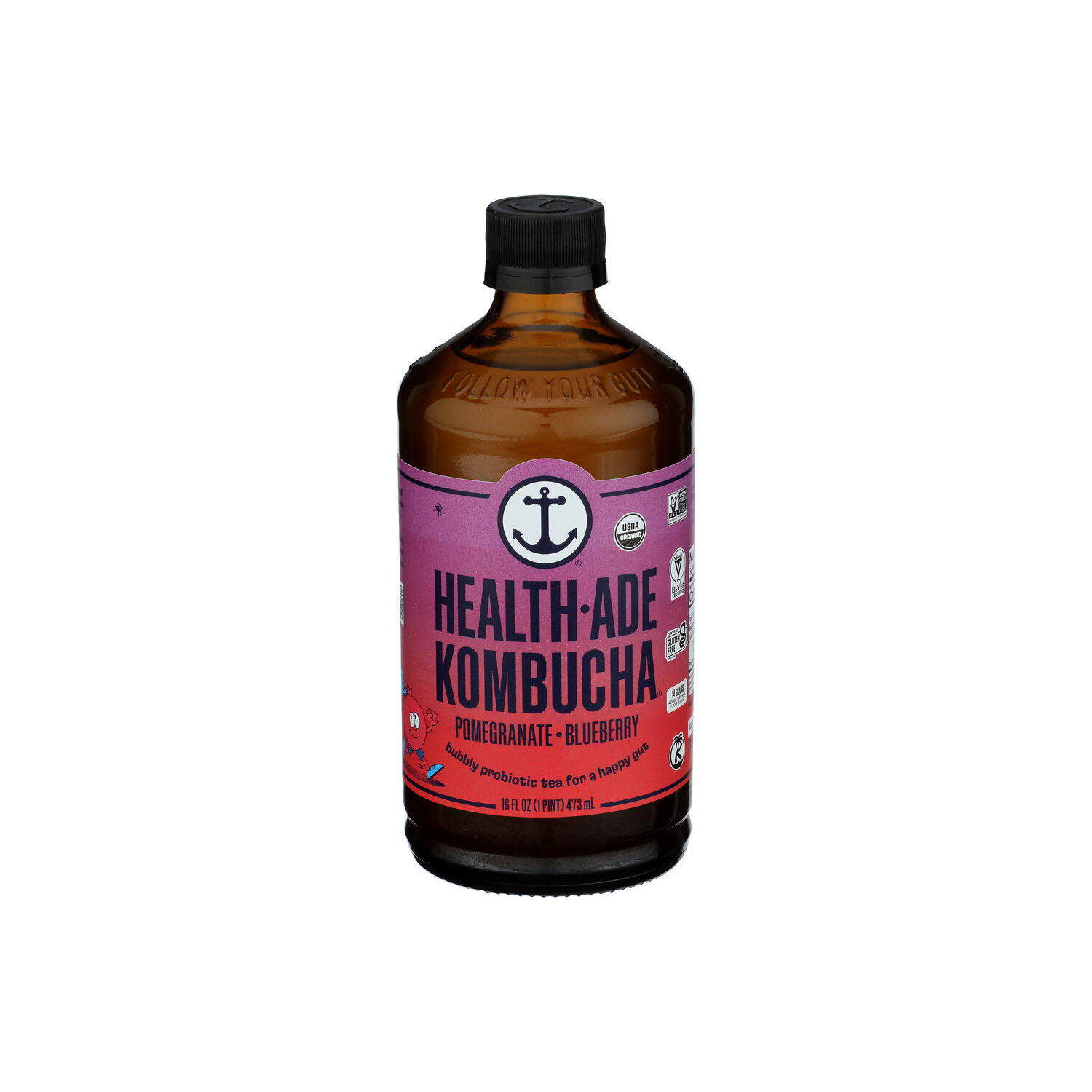 HEALTH-ADE Pomegranate Blueberry Carbonated Kombucha - 16 Fluid Ounce Image 1 of 4