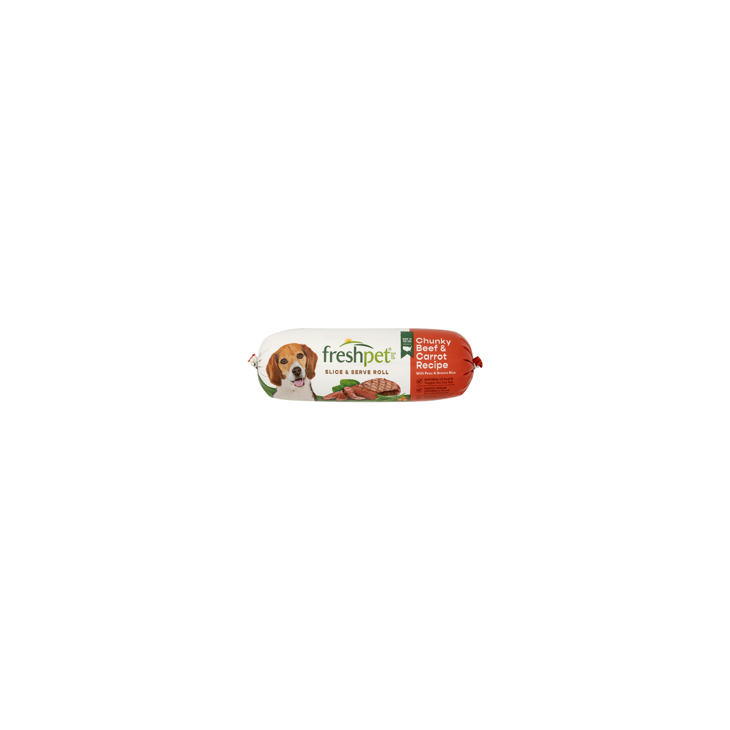 Freshpet Beef Recipe With Carrots, Peas & Brown Rice Chunky Dog Food - 1.5 Pound Image 1 of 4