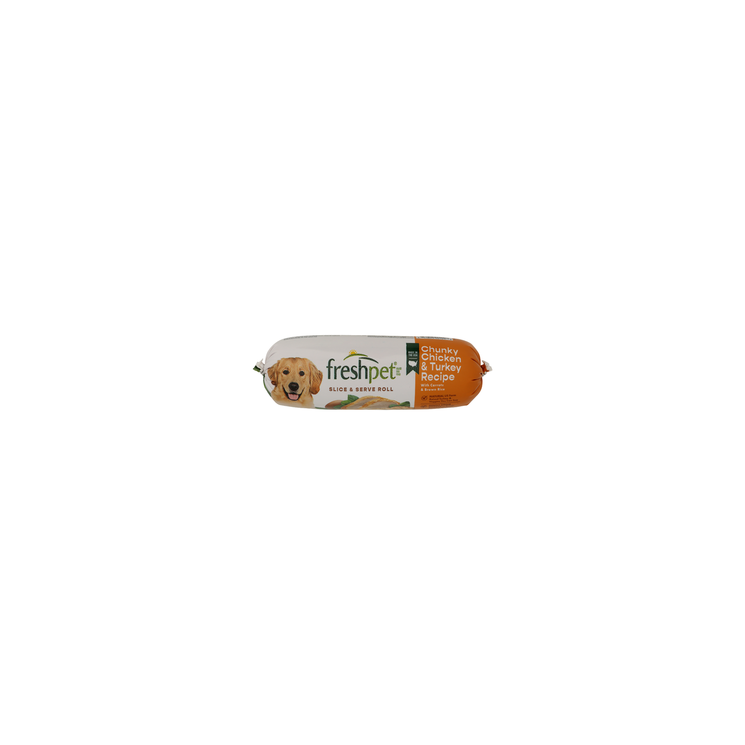 Freshpet Chicken & Turkey Recipe With Carrots & Brown Rice Chunky Dog Food Fresh And Roll - 1.5 Pound Image 1 of 4