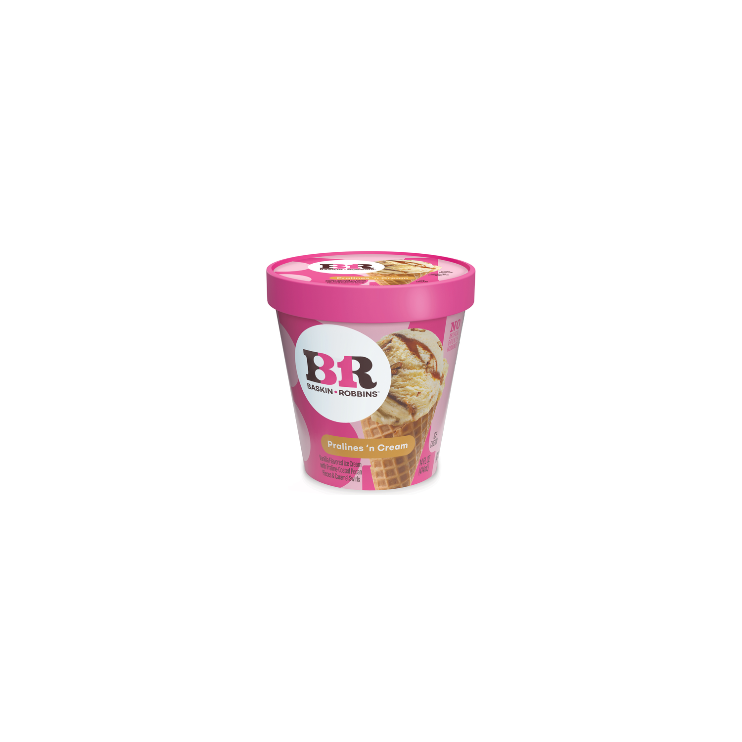 Baskin Robbins Frozen Vanilla Flavored Pralines 'n Cream Ice - 14 Fluid Ounce Image 1 of 4