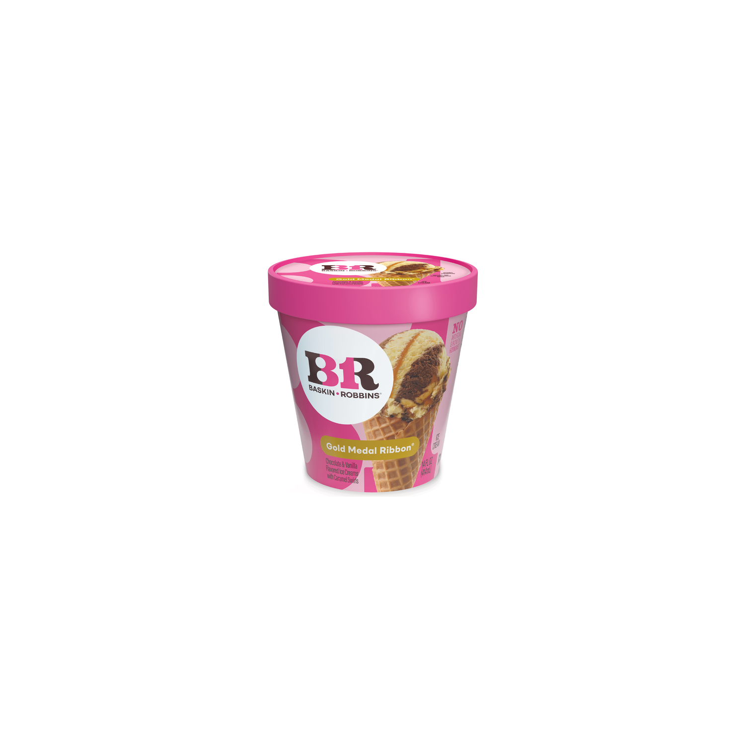 Baskin Robbins Frozen Caramel, Chocoalte, & Vanllia Gold Medal Ribbon Ice Cream - 14 Fluid Ounce Image 1 of 4