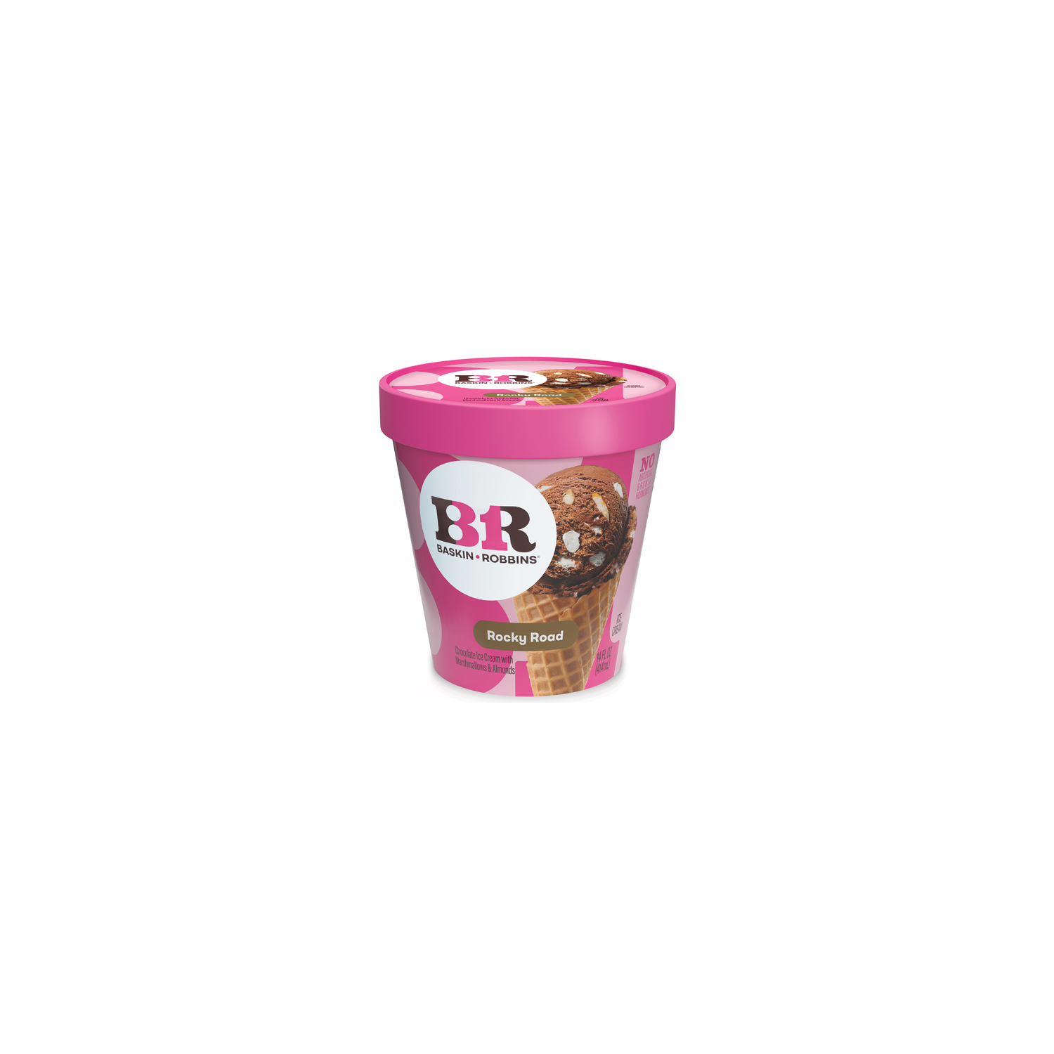 Baskin Robbins Frozen Chocolate, Marshmallow, & Almond Rocky Road Ice Cream - 14 Fluid Ounce Image 1 of 4