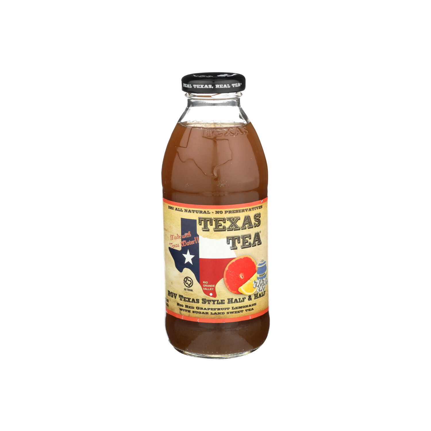 Texas Tea Rgv Texas Style Half and Half Rio Red Grapefruit Lemonade With Sugar Land Sweet Tea - 16 Fluid Ounce Image 1 of 4