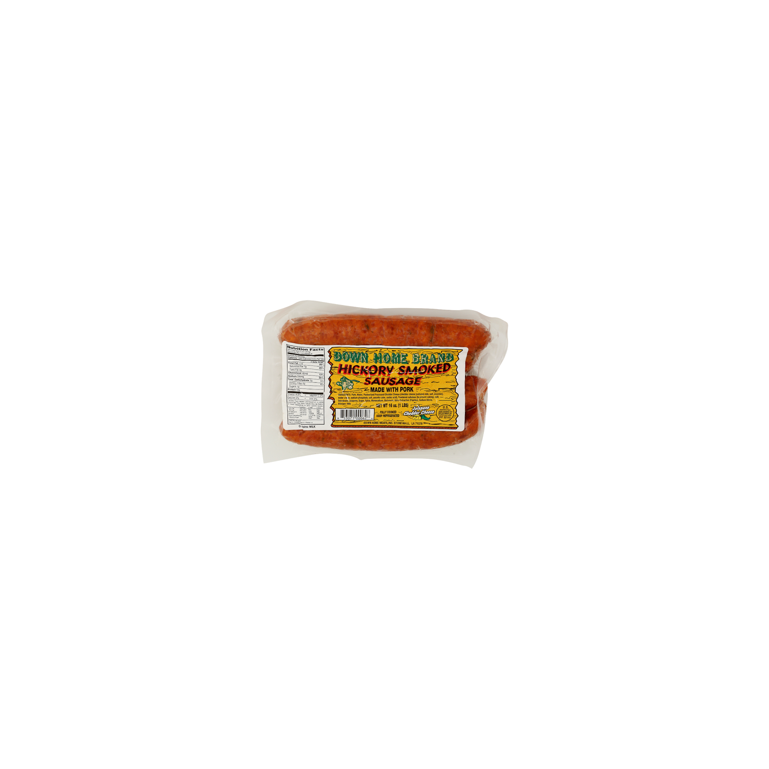 Down Home Brand Jalapeno & Cheddar Cheese Hickory Smoked Sausage - 16 Ounce Image 1 of 4