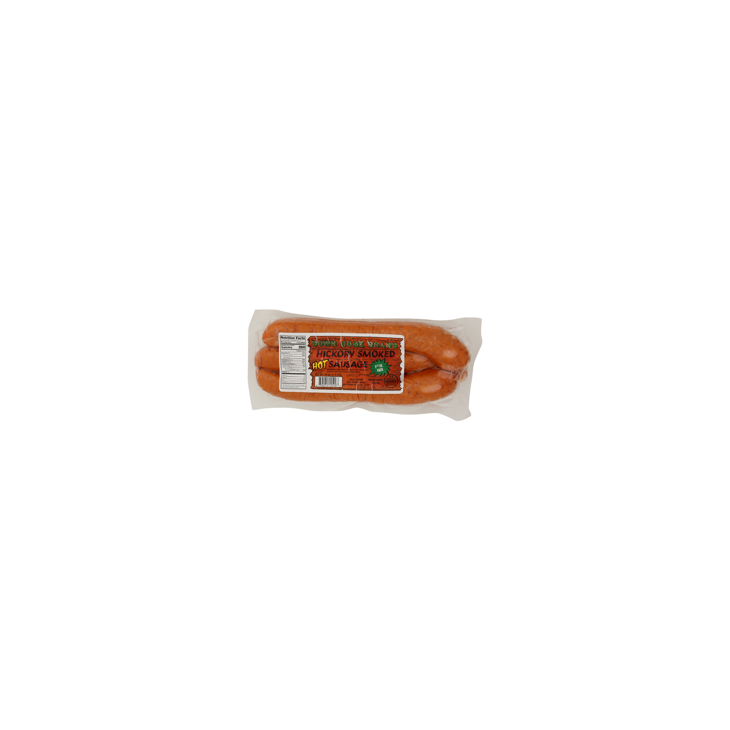 Down Home Brand Hot Hickory Smoked Sausage - 24 Ounce Image 1 of 4