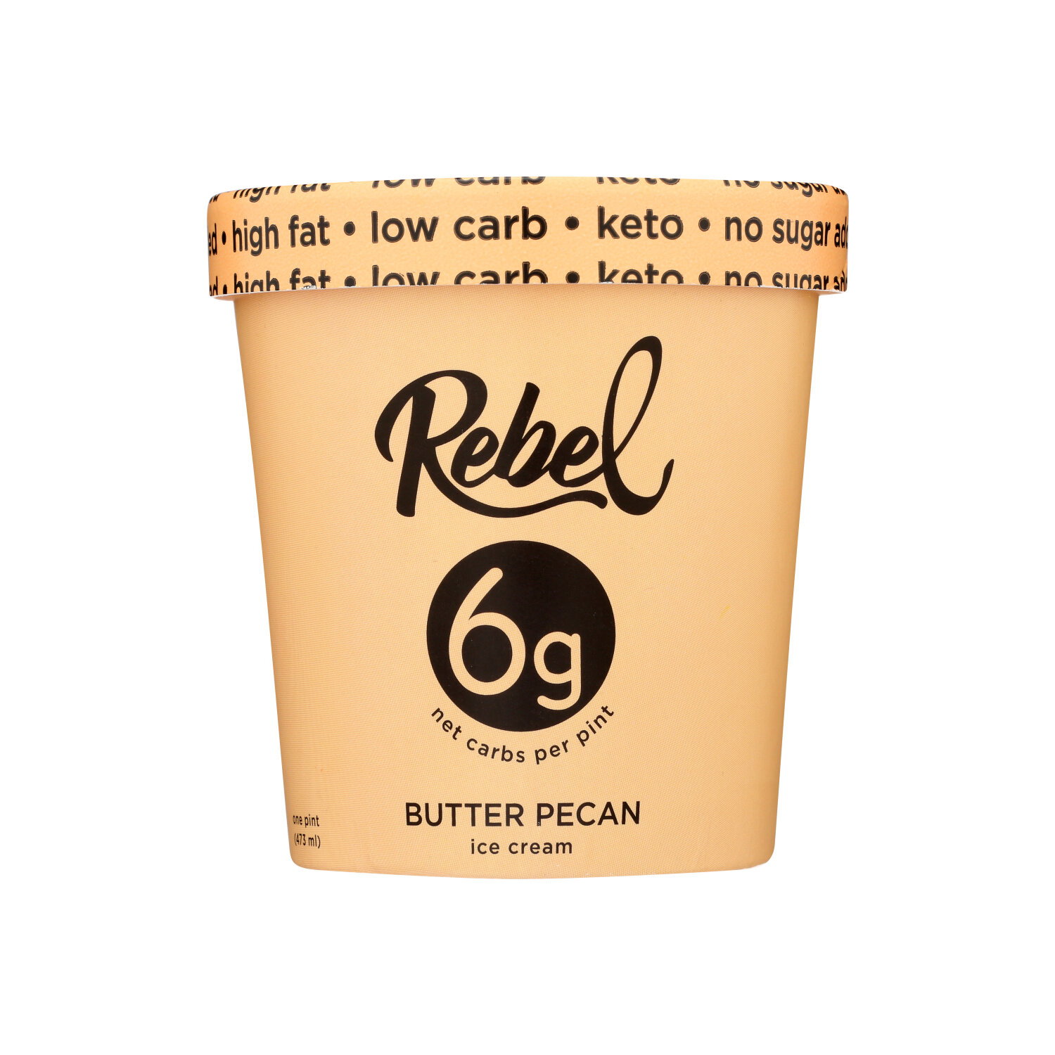 REBEL Ice Cream Butter Pecan - 1 Pint Image 1 of 2