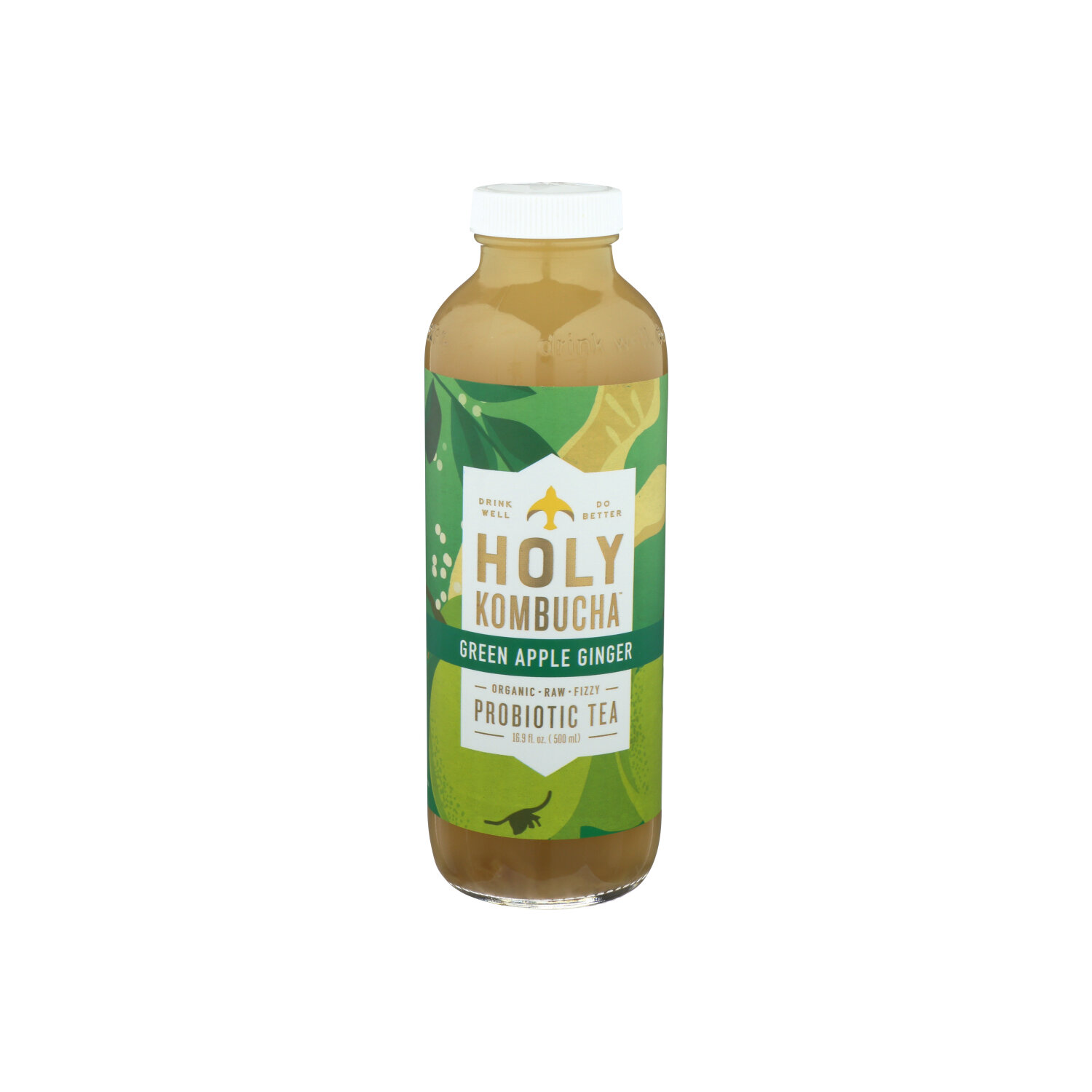 Holy Kombucha Tea Green Apple Ginger - 16.9 Fluid Ounce Image 1 of 2