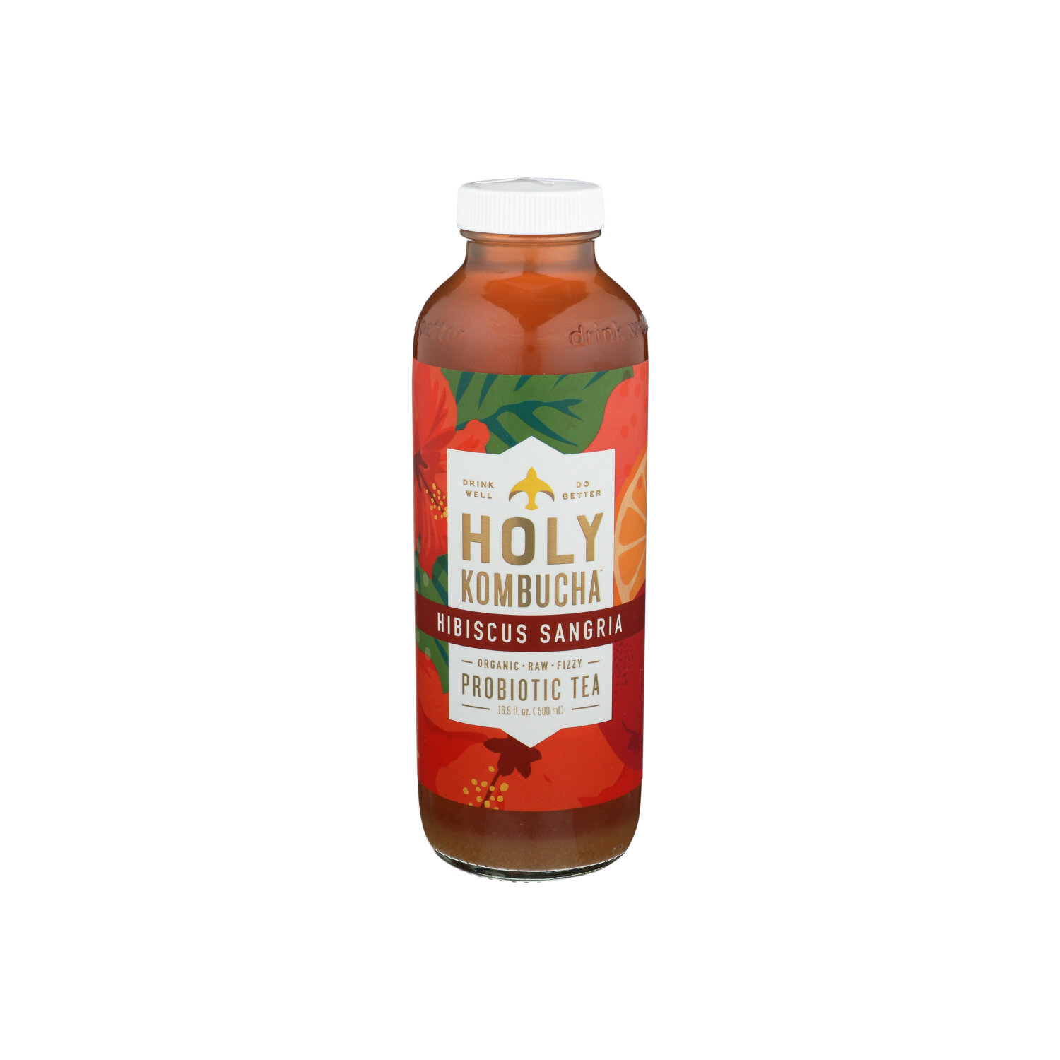 Holy Kombucha Tea Hibiscus Sangria - 16.9 Fluid Ounce Image 1 of 2
