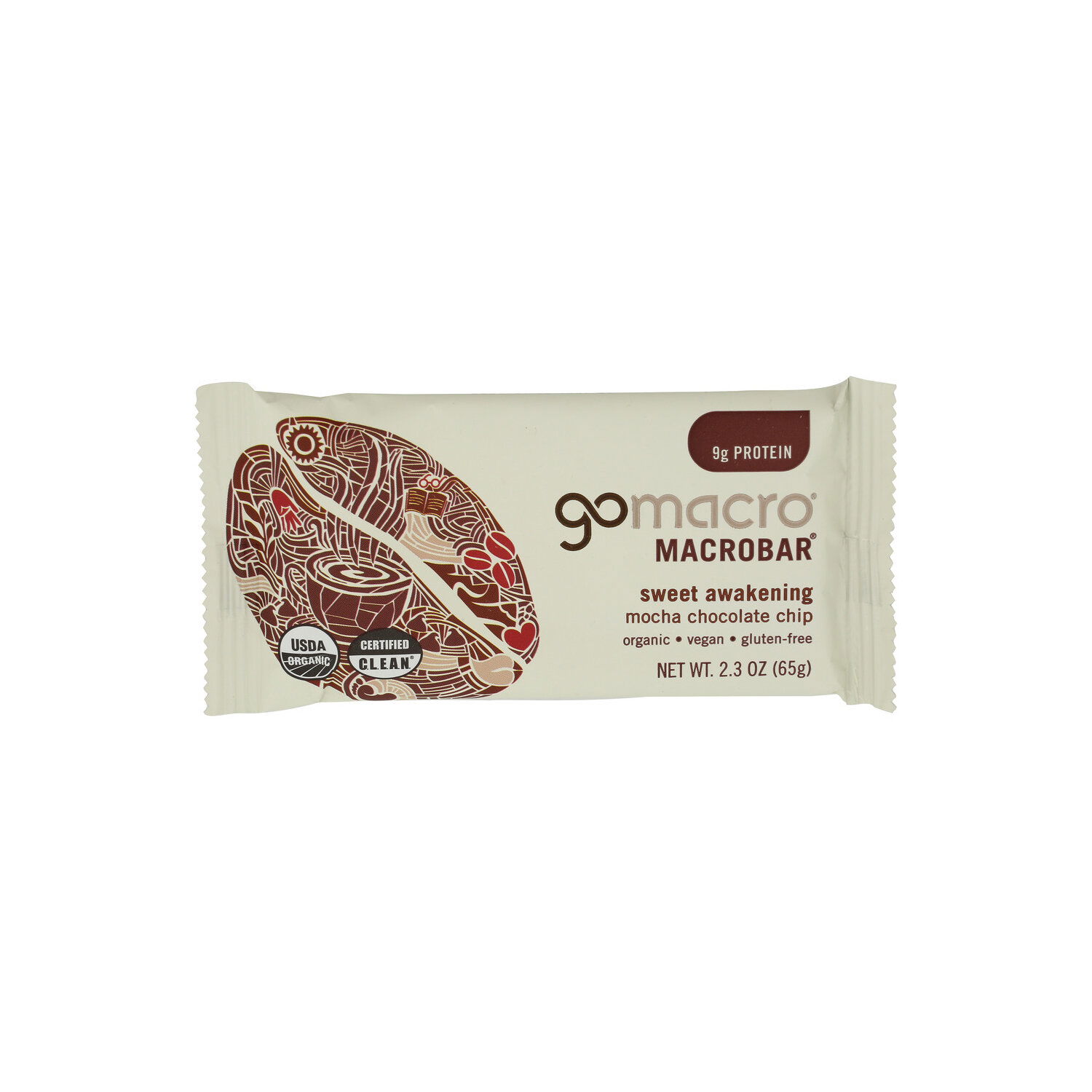 GOMACRO Mocha Chocolate Chip Certified Usda Organic, Vegan