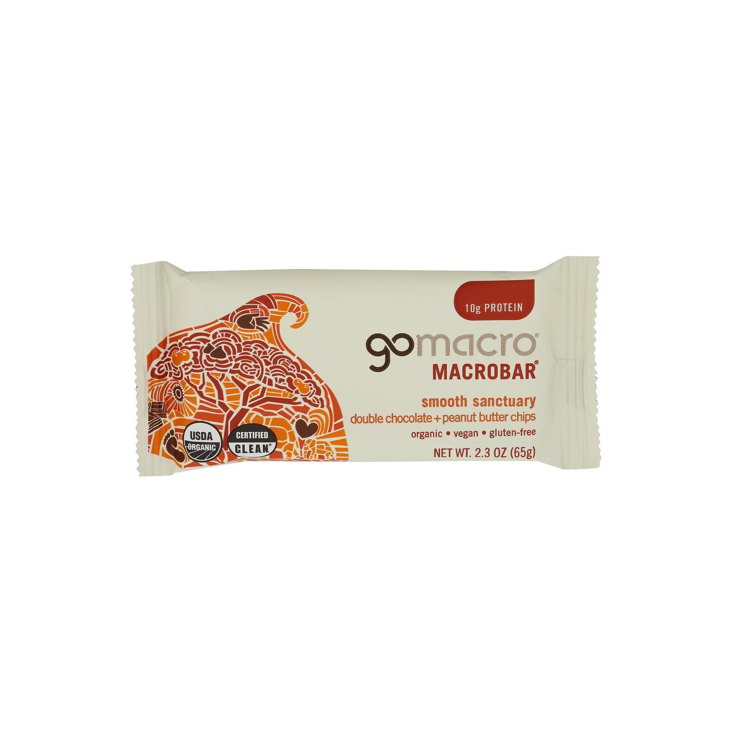 Gomacro Double Chocolate & Peanut Butter Chips Protein Macrobar - 2.3 Ounce Image 1 of 4