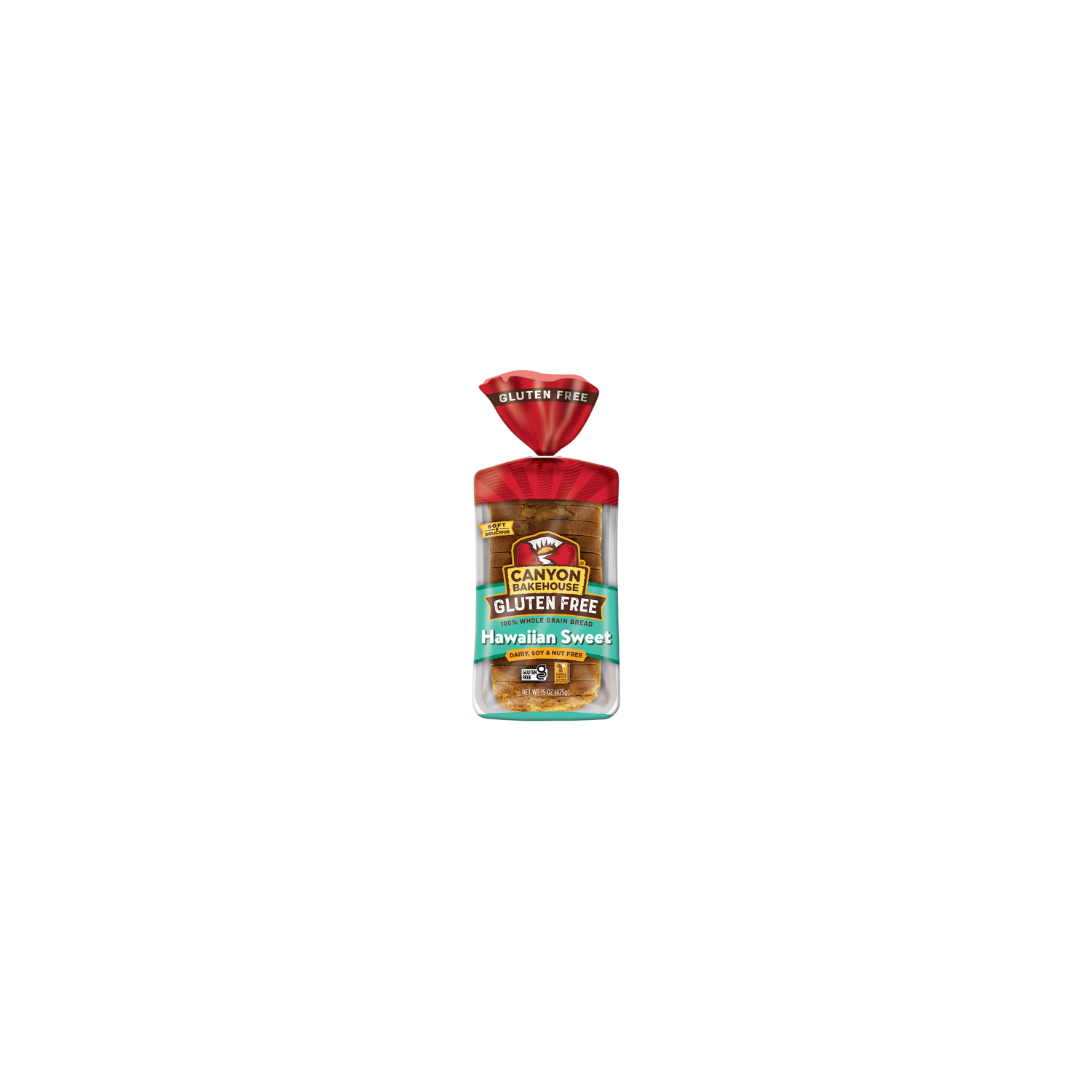 Canyon Bakehouse Hawaiian Sweet Gluten Free Bread, Whole Grain Sandwich Fresh, Loaf - 15 Ounce
