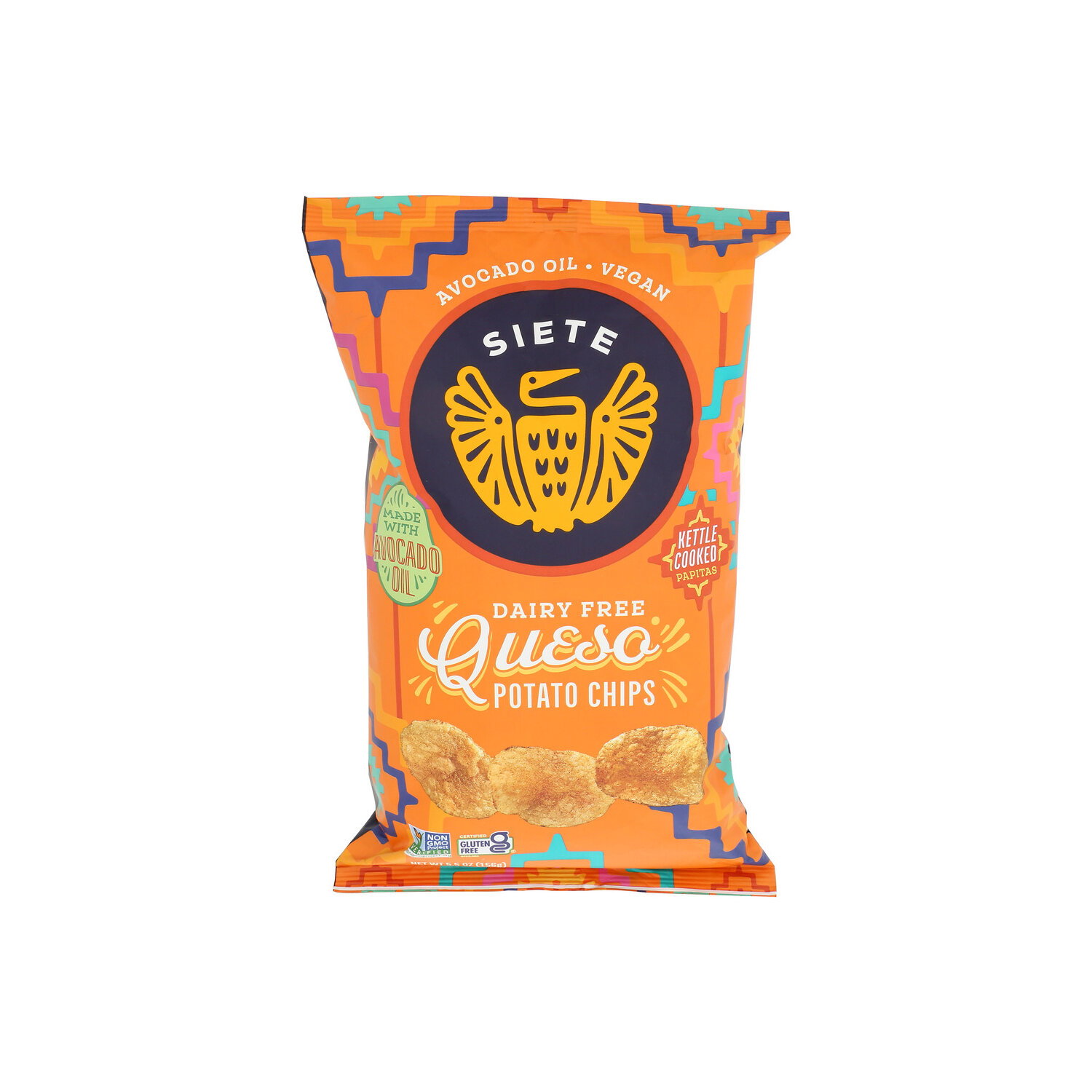 Siete Family Foods Queso Kettle Cooked Potato Chips - 5.5 Ounce Image 1 of 4