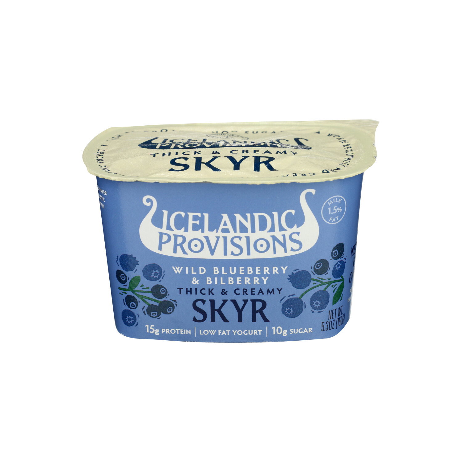 Icelandic Provisions SKYR Low Fat Wild Blueberry & Bilberry Thick & Creamy Yogurt - 5.3 Ounce Image 1 of 4